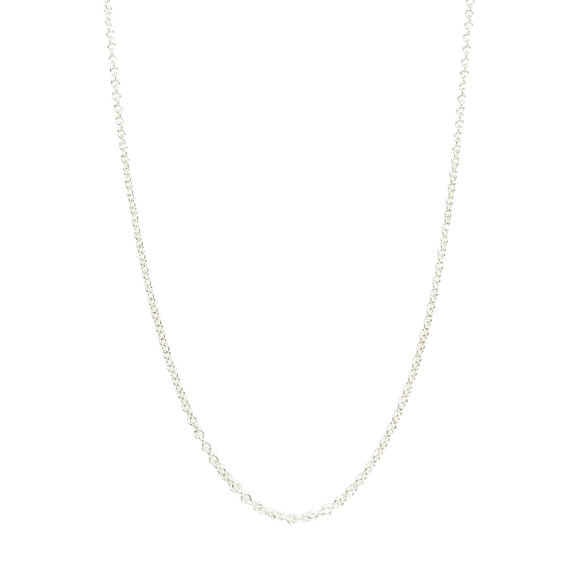 Cable Chain 1.5mm with Twenty Inches of Length in Sterling Silver Front View