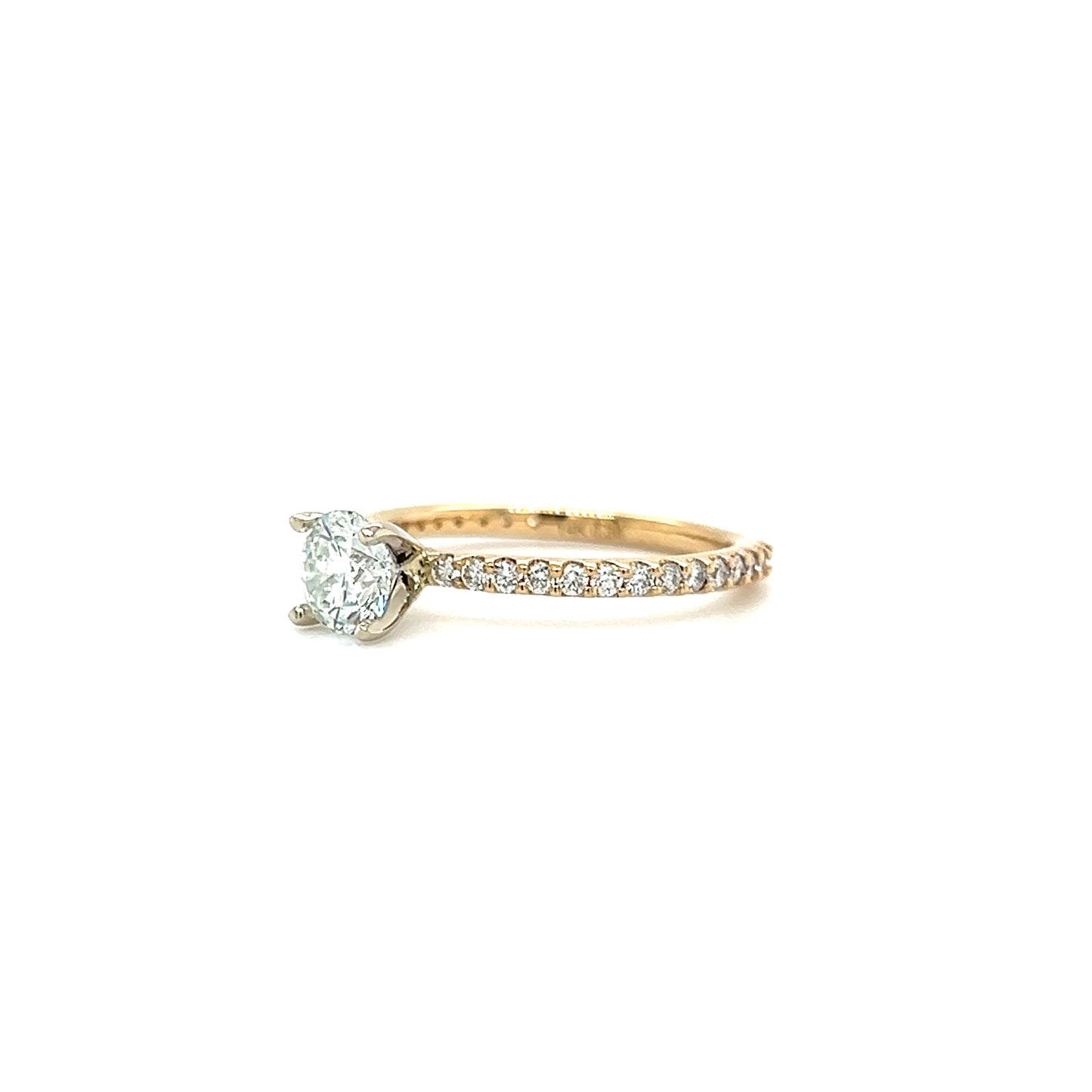 Solitaire Diamond Ring with 1.06ctw of Diamonds in 14K Yellow Gold Right Side View
