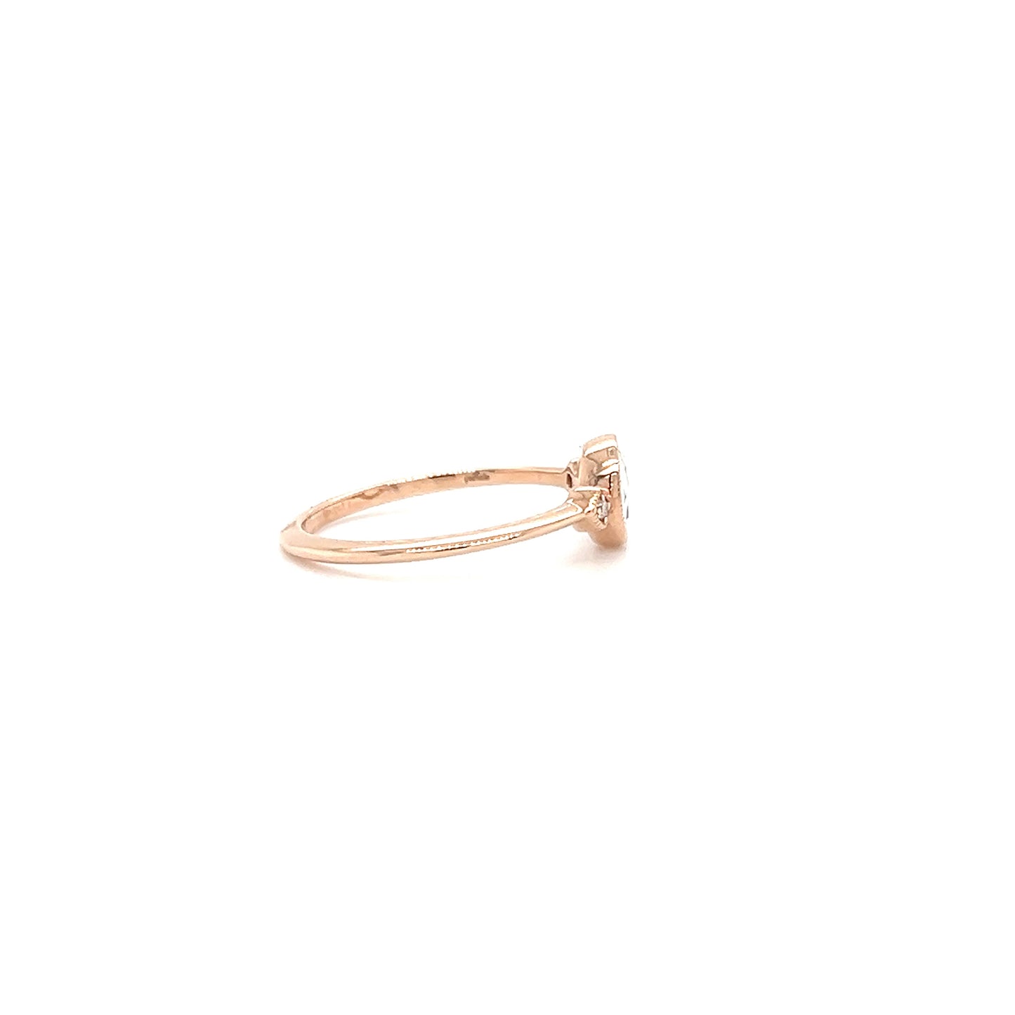 Rose Cut Diamond Ring with 0.45ctw of Diamonds in 18K Rose Gold Left Profile