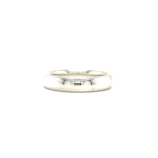 Half Round 4mm Ring with Comfort-Fit in Sterling Silver Front View