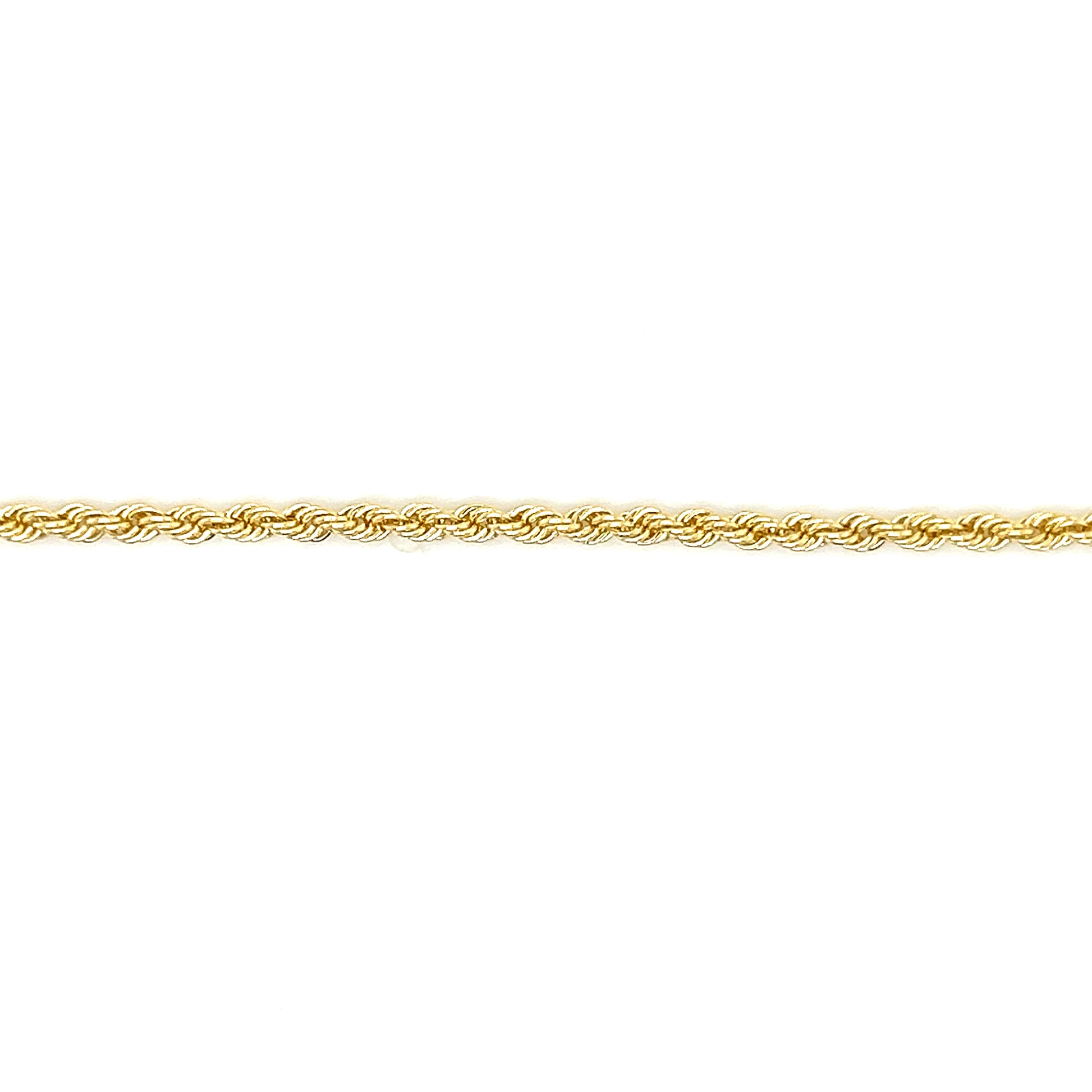 Rope Chain 2.25mm in 14K Yellow Gold. Chain View