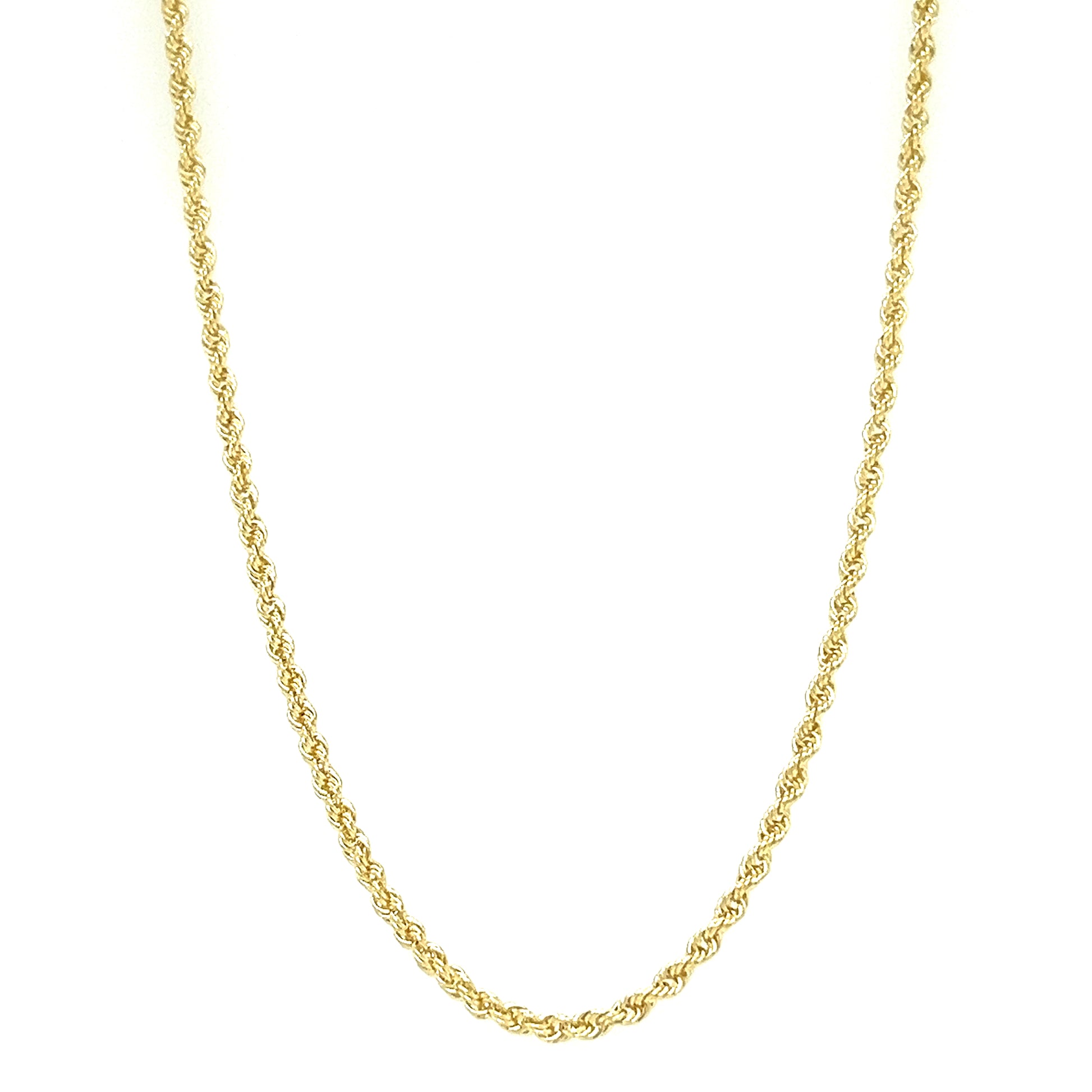 Rope Chain 2mm in 14K Yellow Gold Front View
