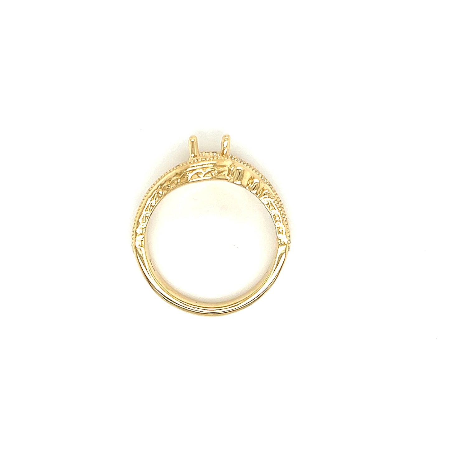 Bypass Ring Setting with 0.2ctw of Diamonds in 14K Yellow Gold Top View
