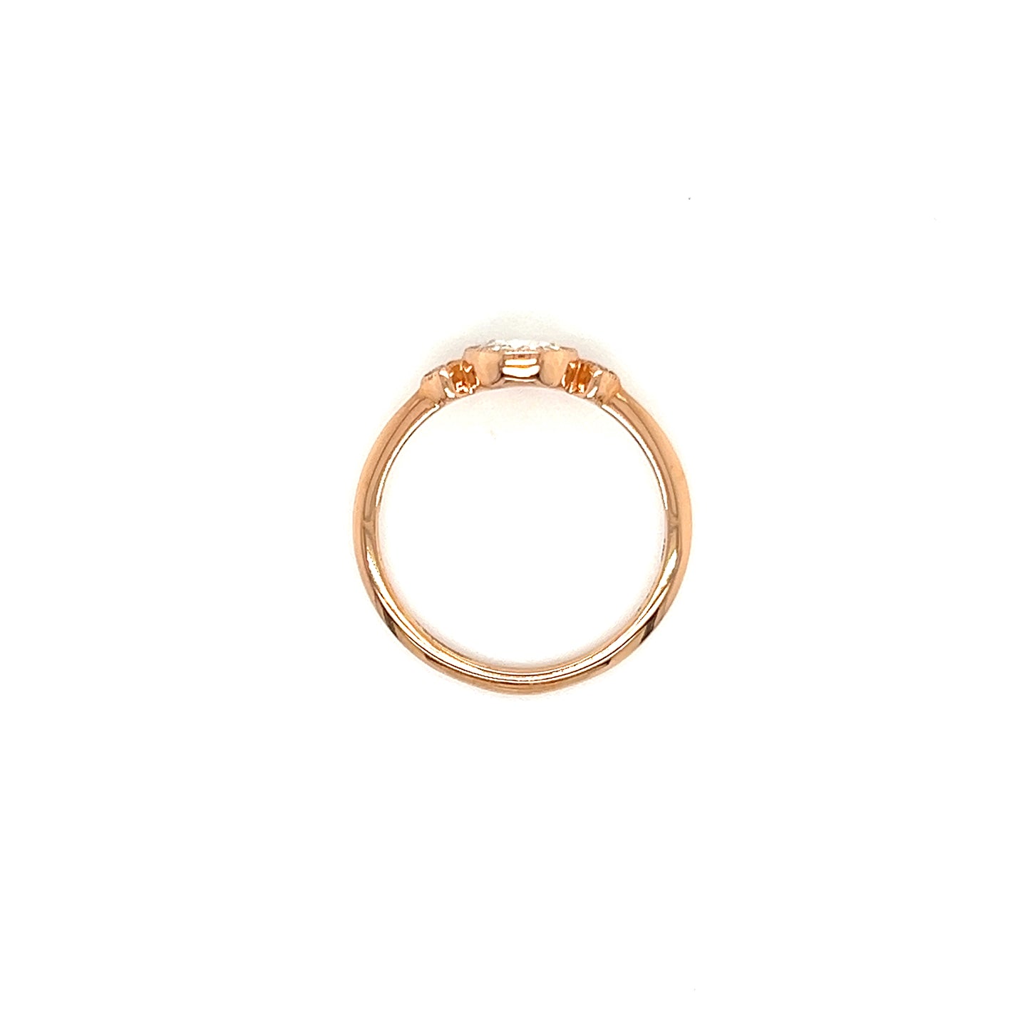 Rose Cut Diamond Ring with 0.45ctw of Diamonds in 18K Rose Gold Top View