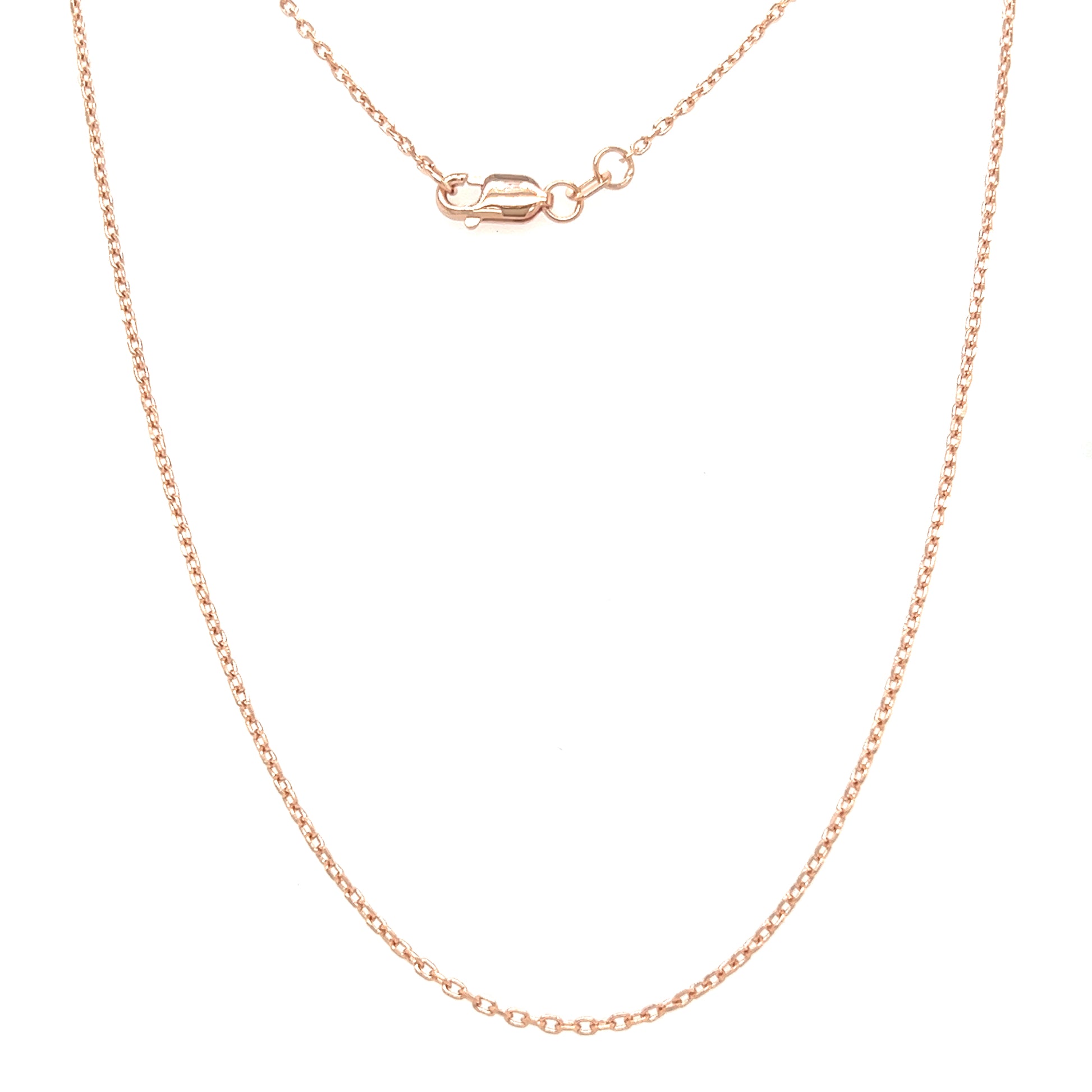 Cable Chain 1.4mm with 16in of Length in 14K Rose Gold Full Chain View