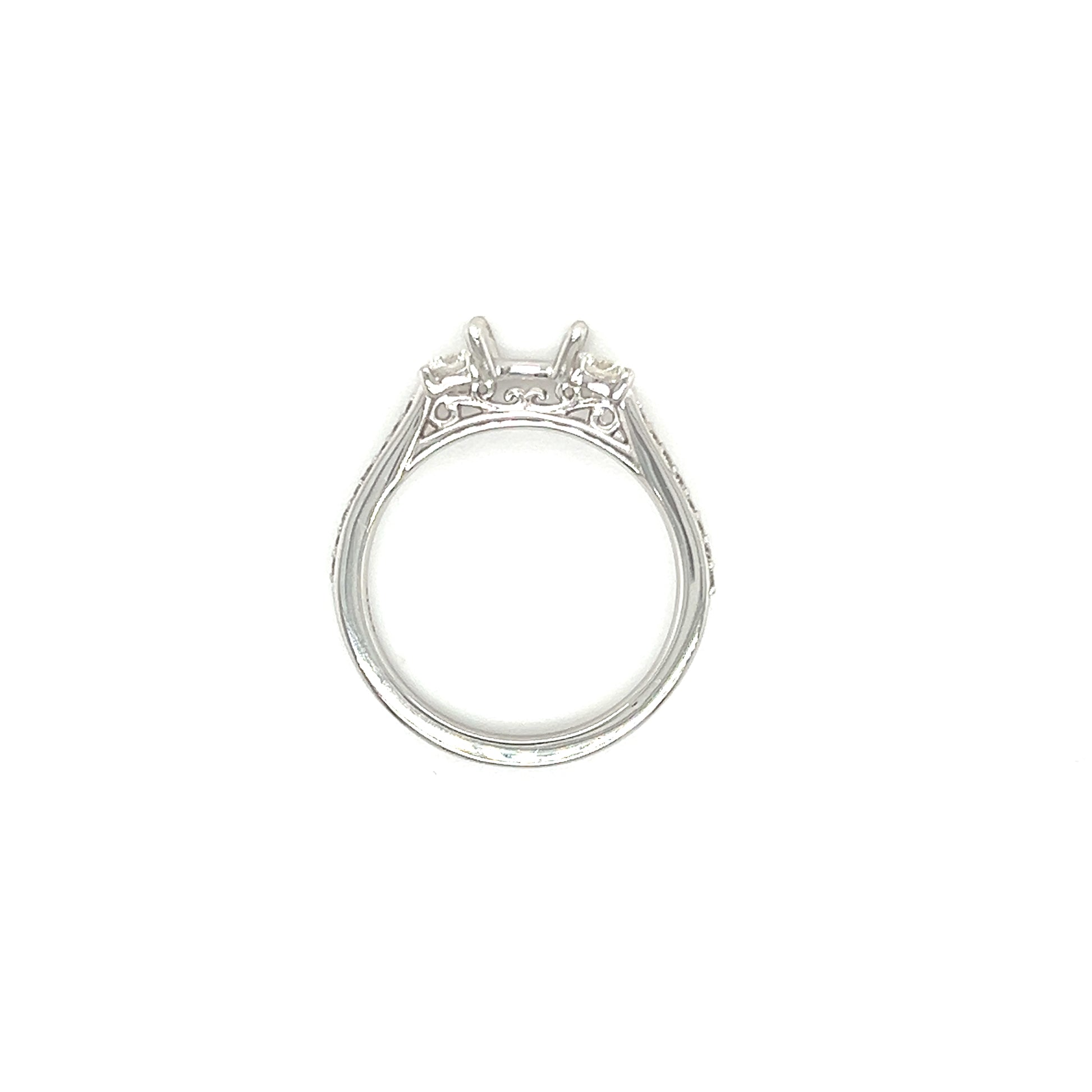 Diamond 1.35ct Ring with 0.52ctw of Side Diamonds in 14K White Gold Top View