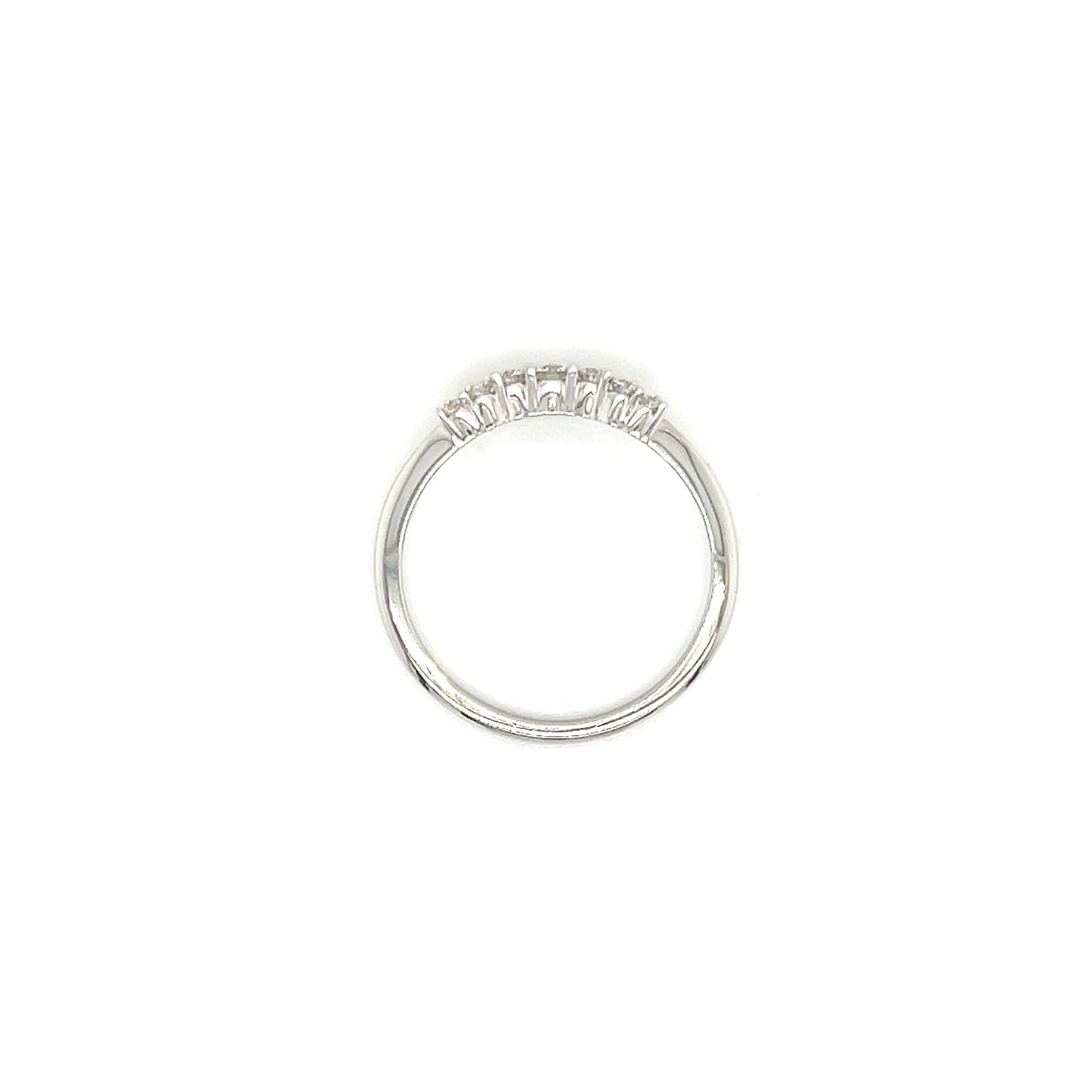 Diamond Contour Ring with 0.2ctw of Diamonds in 14K White Gold Top View