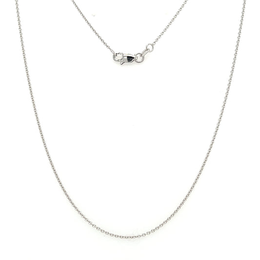 Cable 1.05mm Chain in 10K White Gold Full Chain Front View