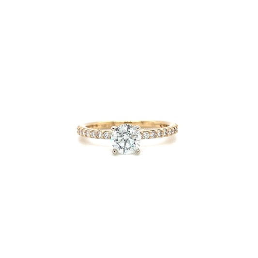 Solitaire Diamond Ring with 1.06ctw of Diamonds in 14K Yellow Gold Front View