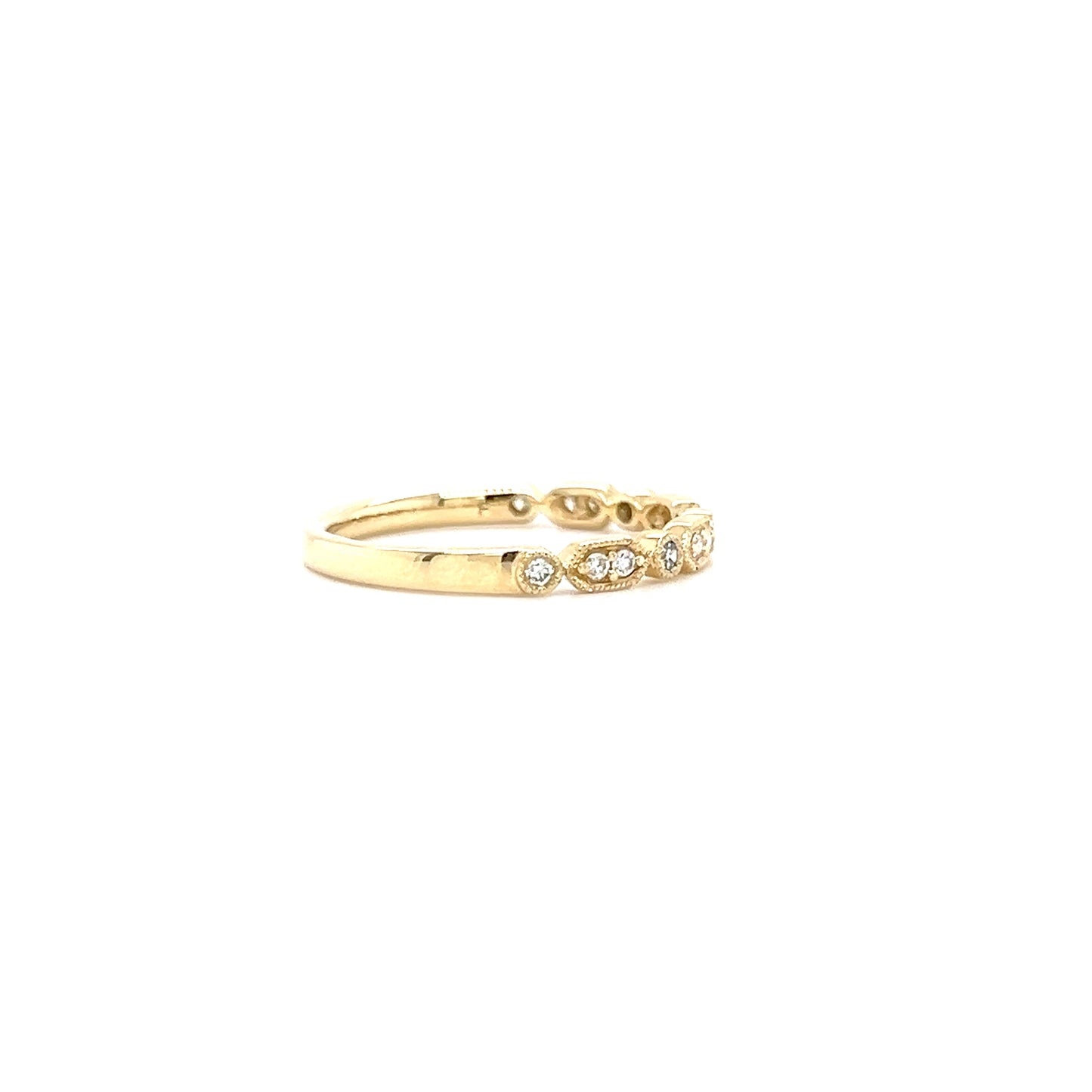 Geometric Diamond Ring with 0.12 ctw of Diamonds in 14K Yellow Gold Left Side View