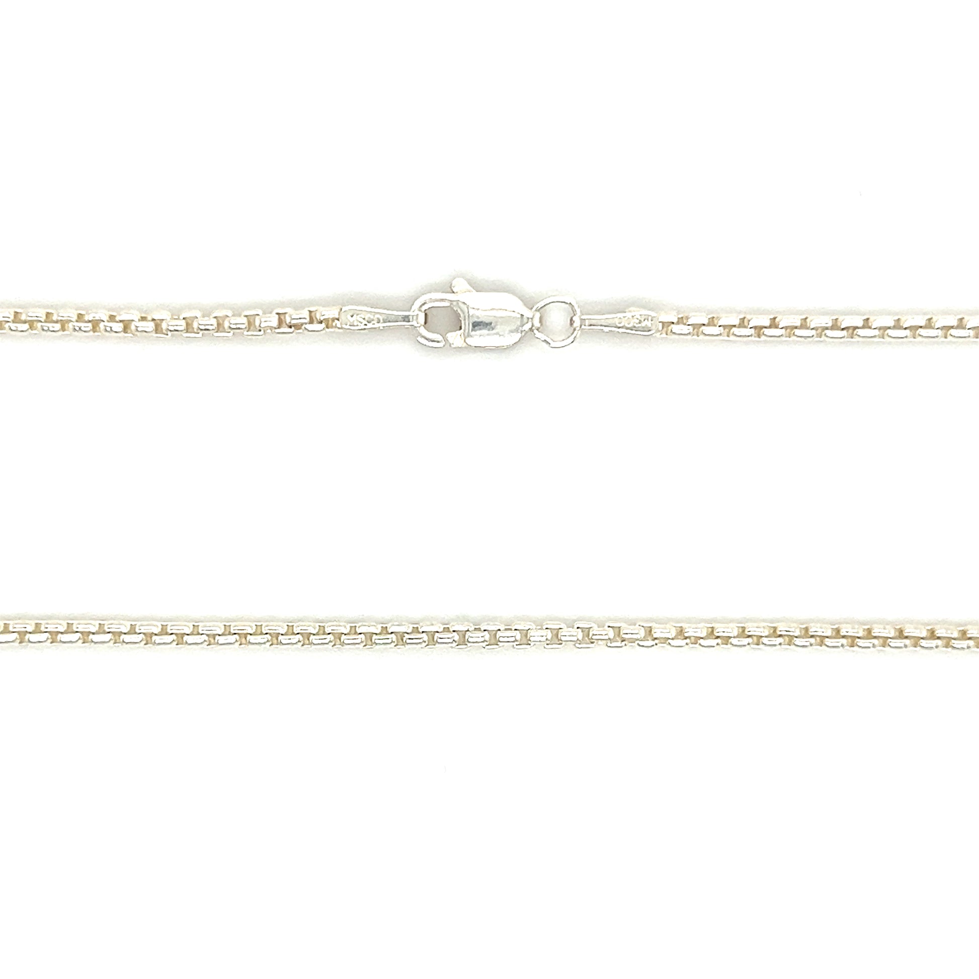 Rounded Box Chain 1.8mm with 24in of Length in Sterling Silver Chain and Clasp View