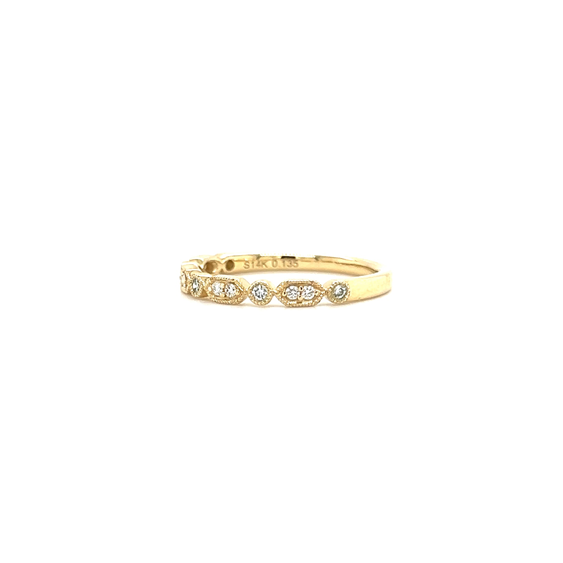 Geometric Diamond Ring with 0.12 ctw of Diamonds in 14K Yellow Gold Right Side View