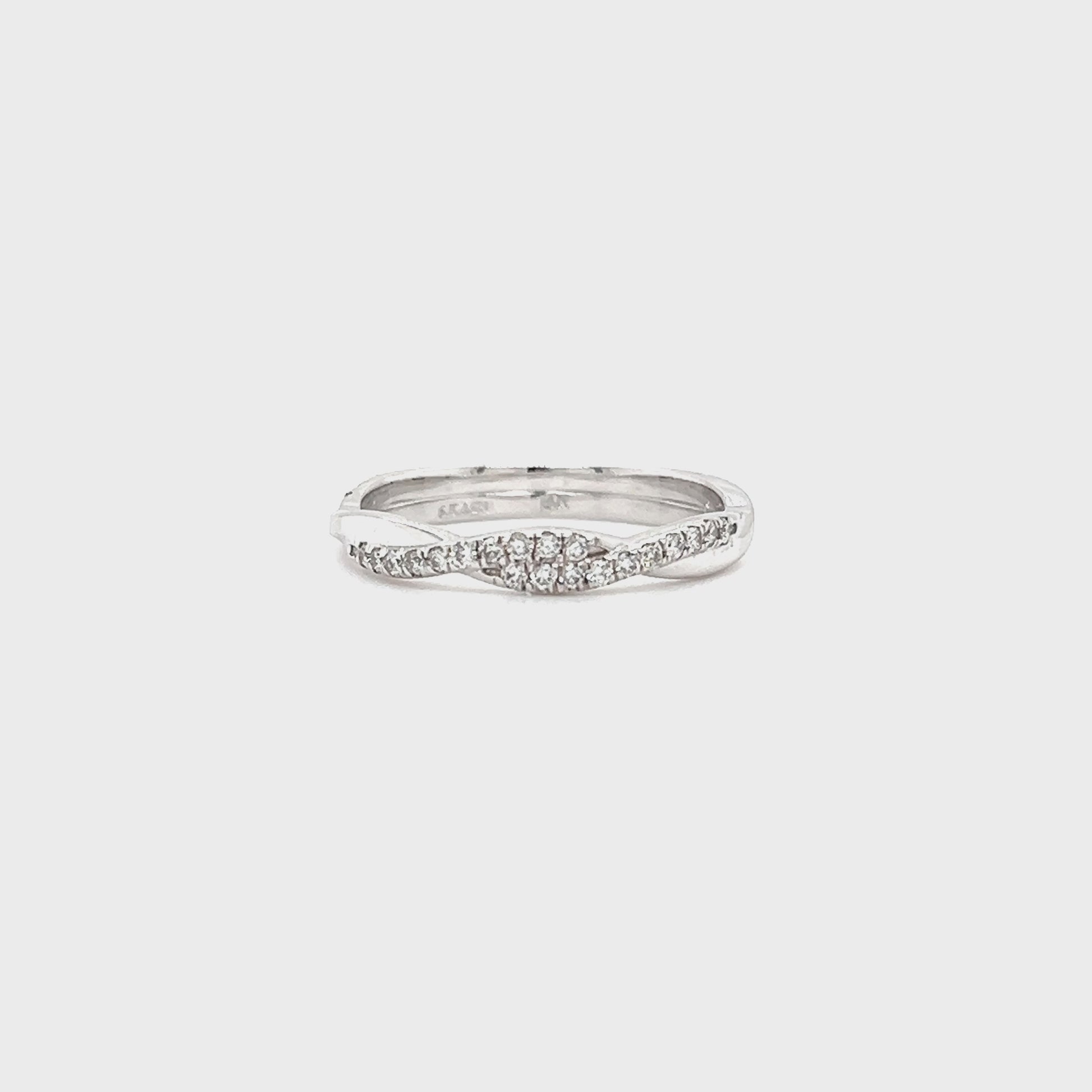 Twisted Diamond Ring with 0.22ctw of Diamonds in 14K White Gold. Video