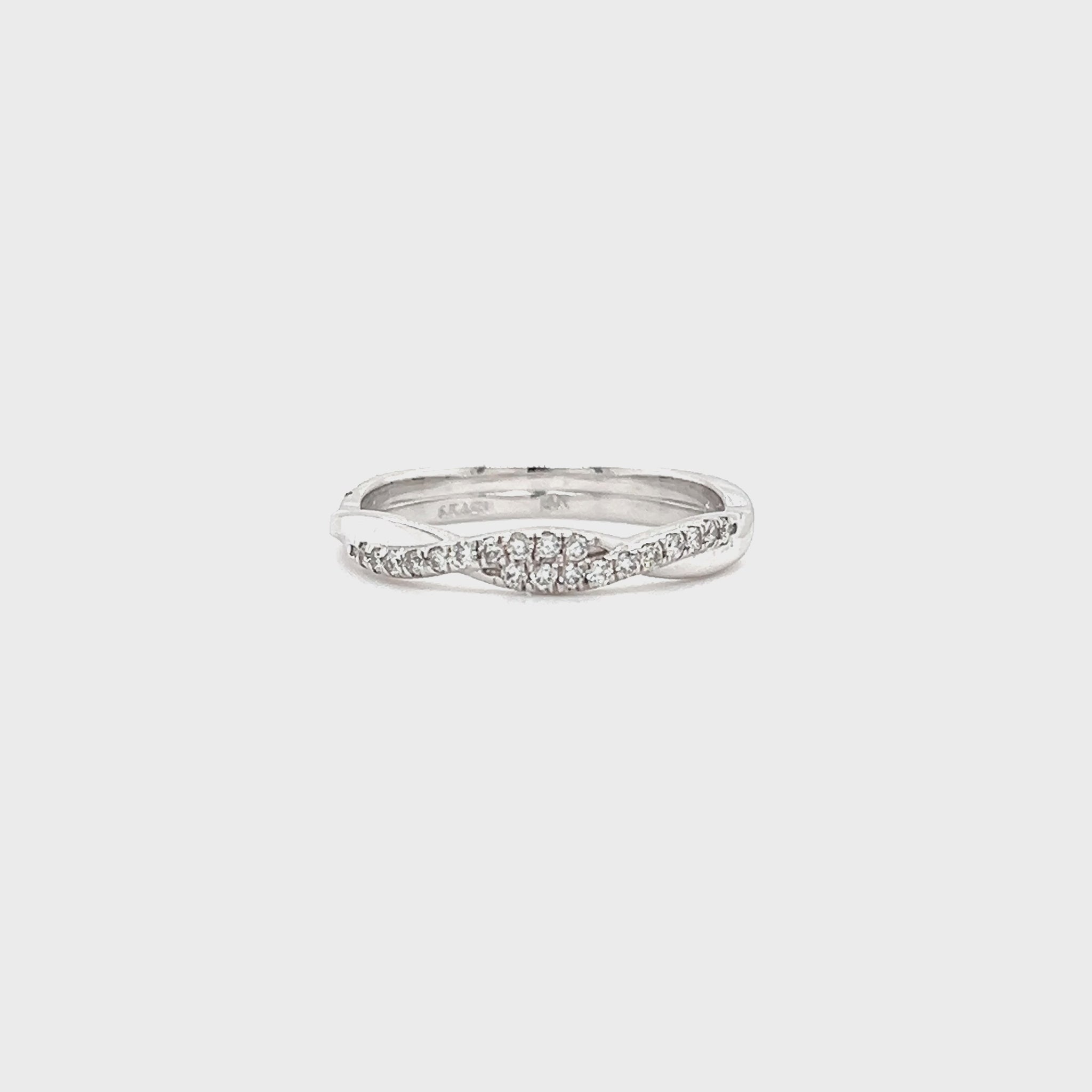 Twisted Diamond Ring with 0.22ctw of Diamonds in 14K White Gold. Video