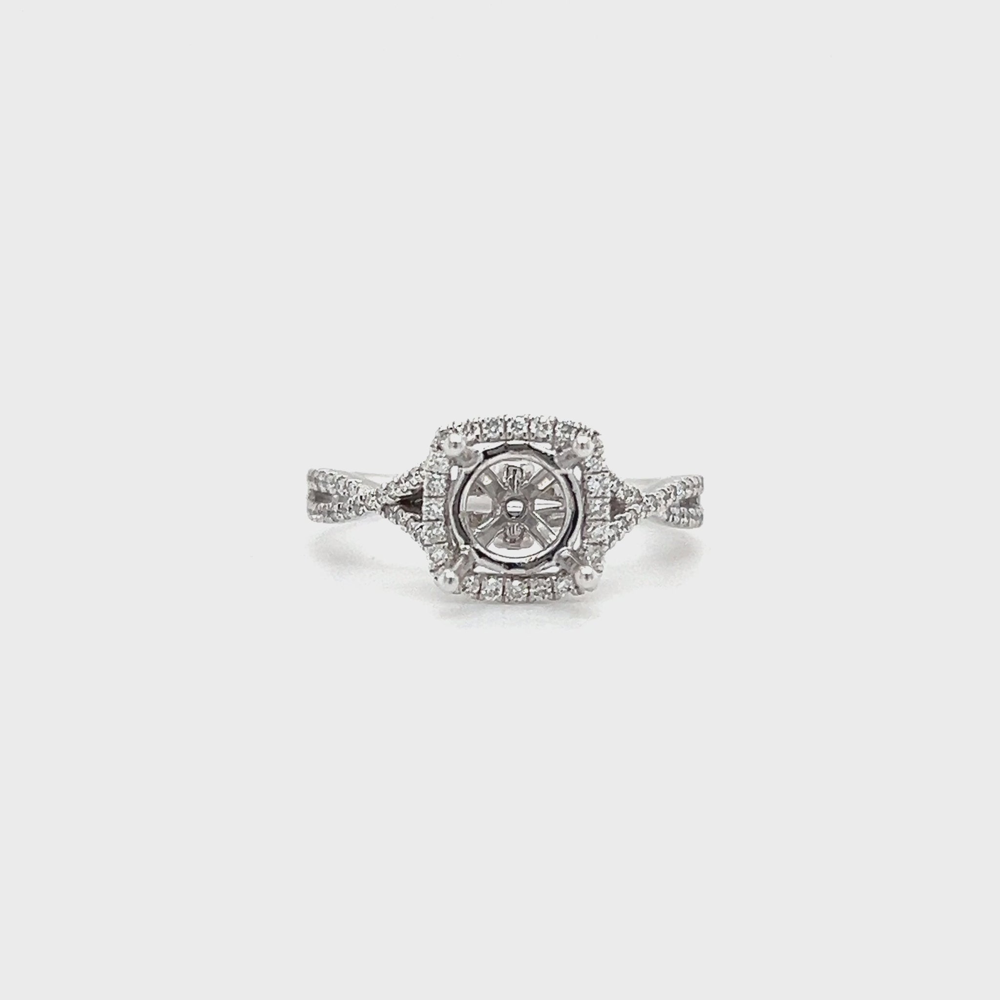Cross Over Diamond Ring Setting with 0.3ctw of Diamonds in 14K White Gold Video