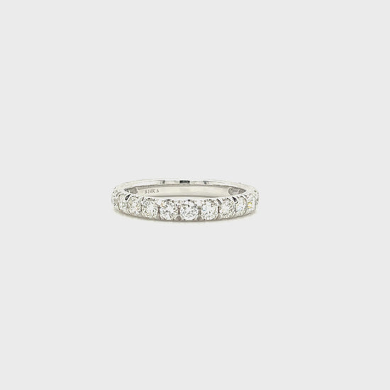 French-set Diamond Ring with 1ctw of Diamonds in 14K White Gold Video