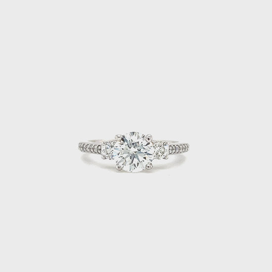 Diamond 1.35ct Ring with 0.52ctw of Side Diamonds in 14K White Gold Video