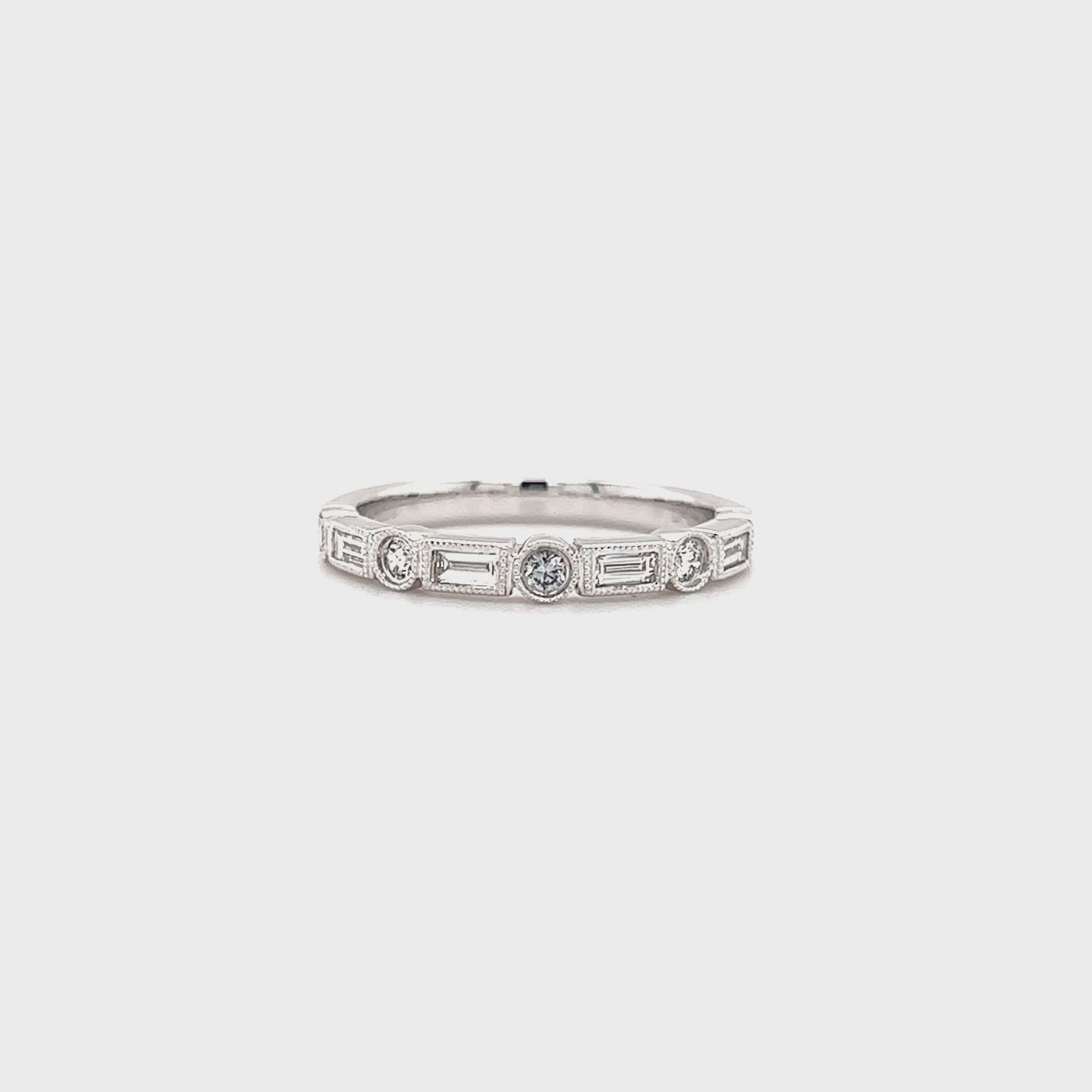 Geometric Ring with 0.34ct of Diamonds in 18K White Gold Video