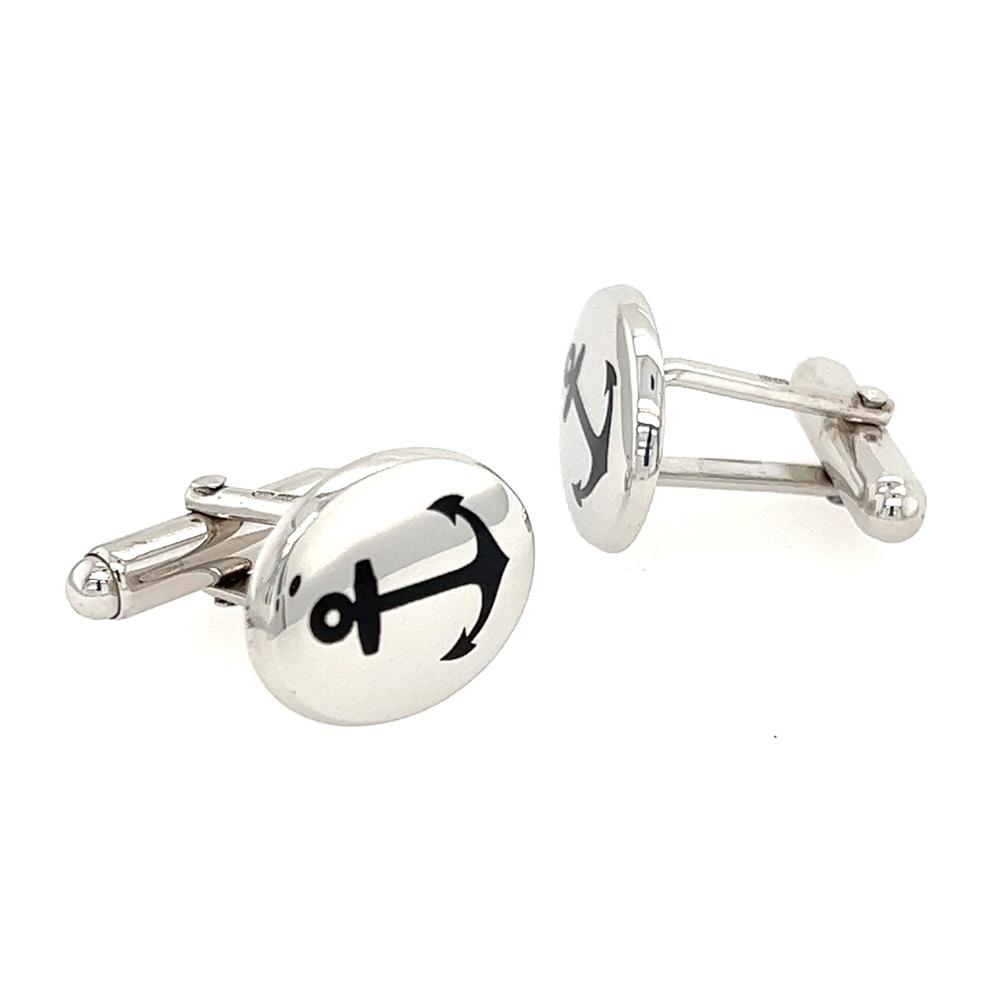 Anchor Cuff Links in Sterling Silver Alternate view 2