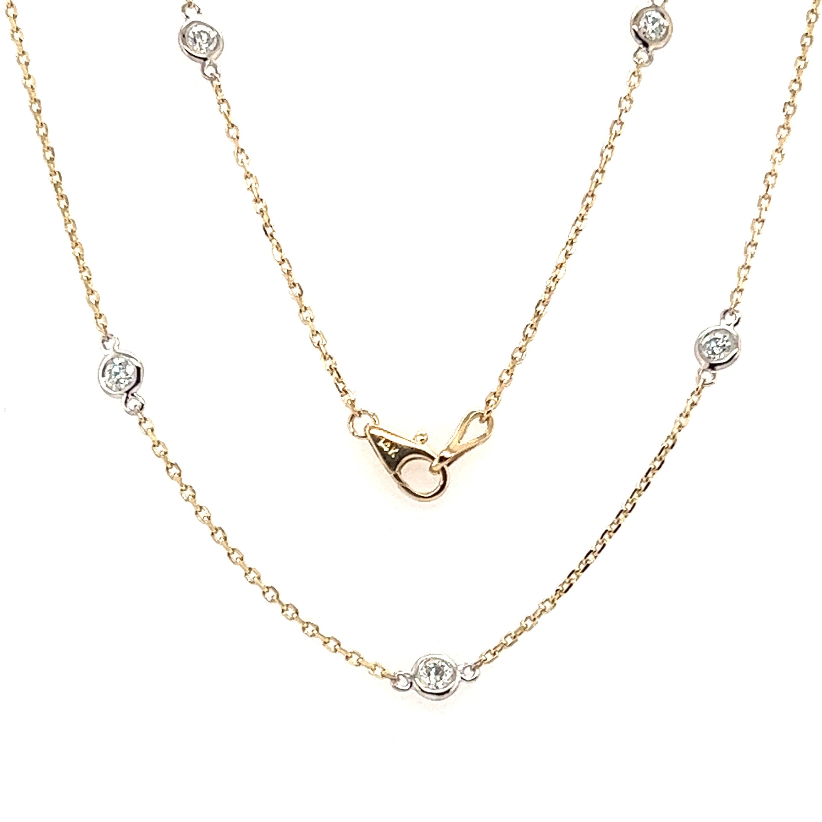 Roberto Coin 18k Gold Diamond Station Necklace | Neiman Marcus