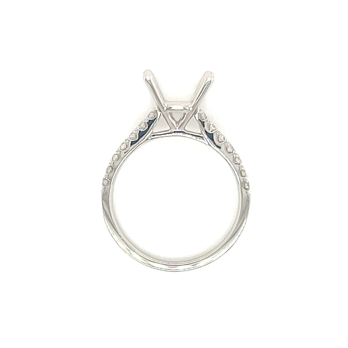 Diamond Ring Setting in 14K White Gold Top View