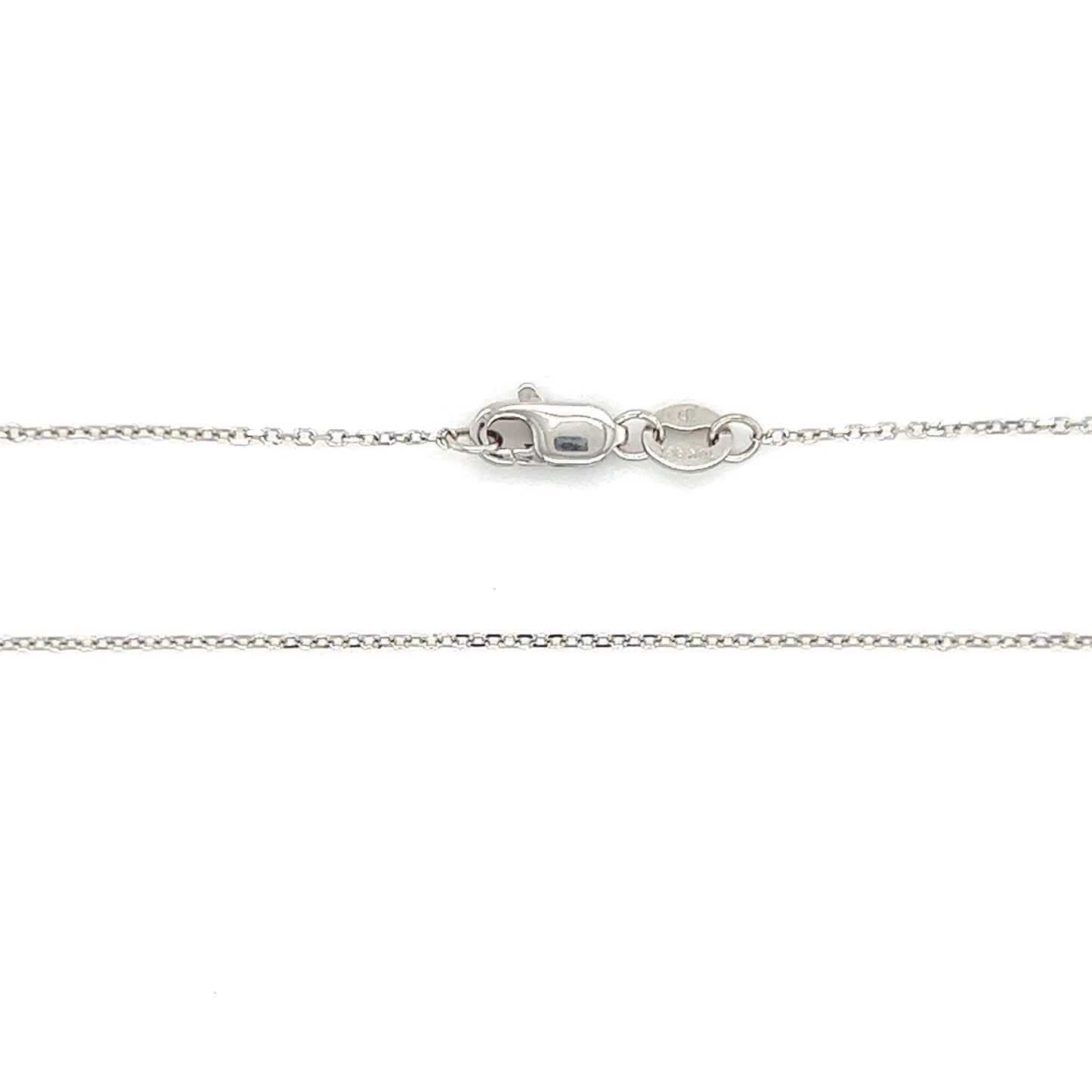 Cable Chain 0.5mm with 16in Length in 10K White Gold Chain and Clasp View