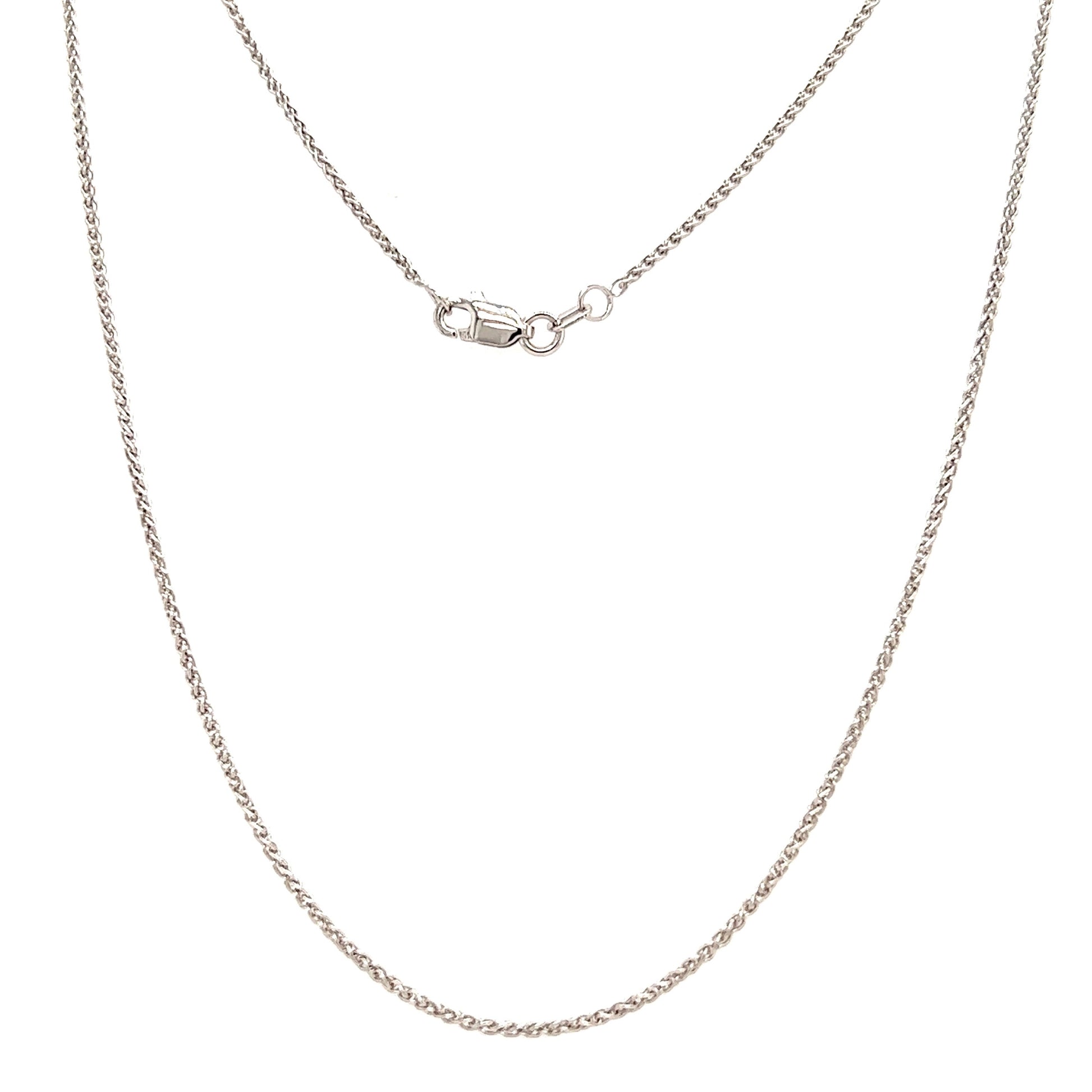 Wheat Chain 1.25mm with 16in Length in 14K White Gold Full Chain View