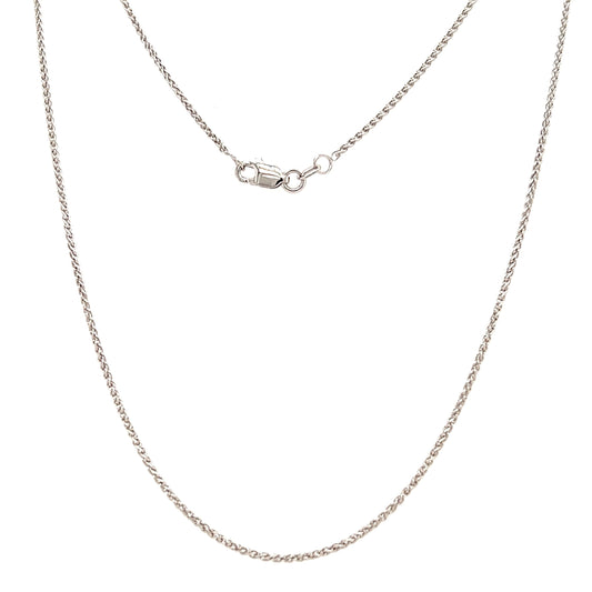 Wheat Chain 1.25mm with 16in Length in 14K White Gold Full Chain View