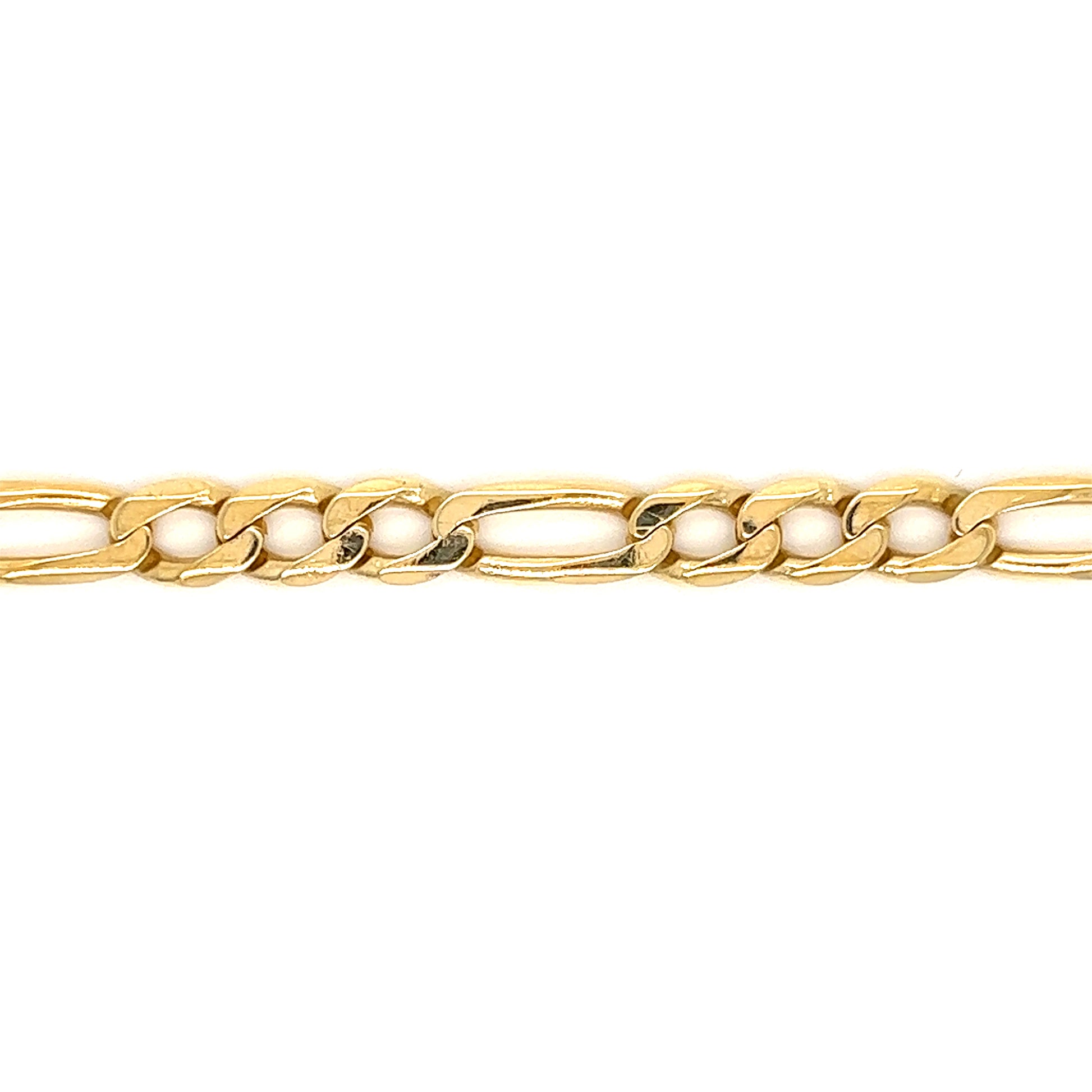 Figaro 5mm Bracelet with 7.5in Length in 14K Yellow Gold Links View