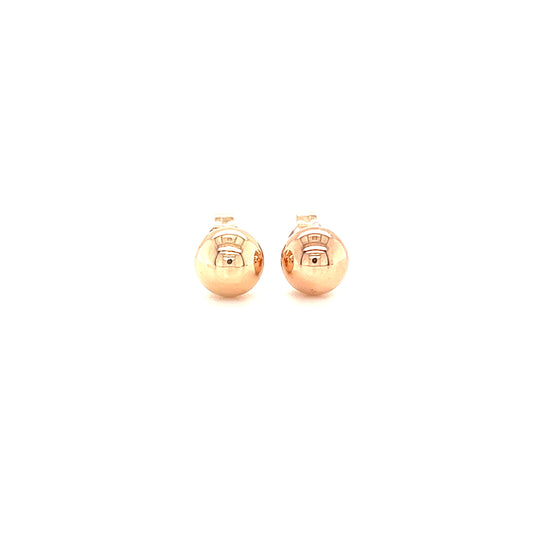 Ball 5mm Stud Earrings  in 14K Gold Front View