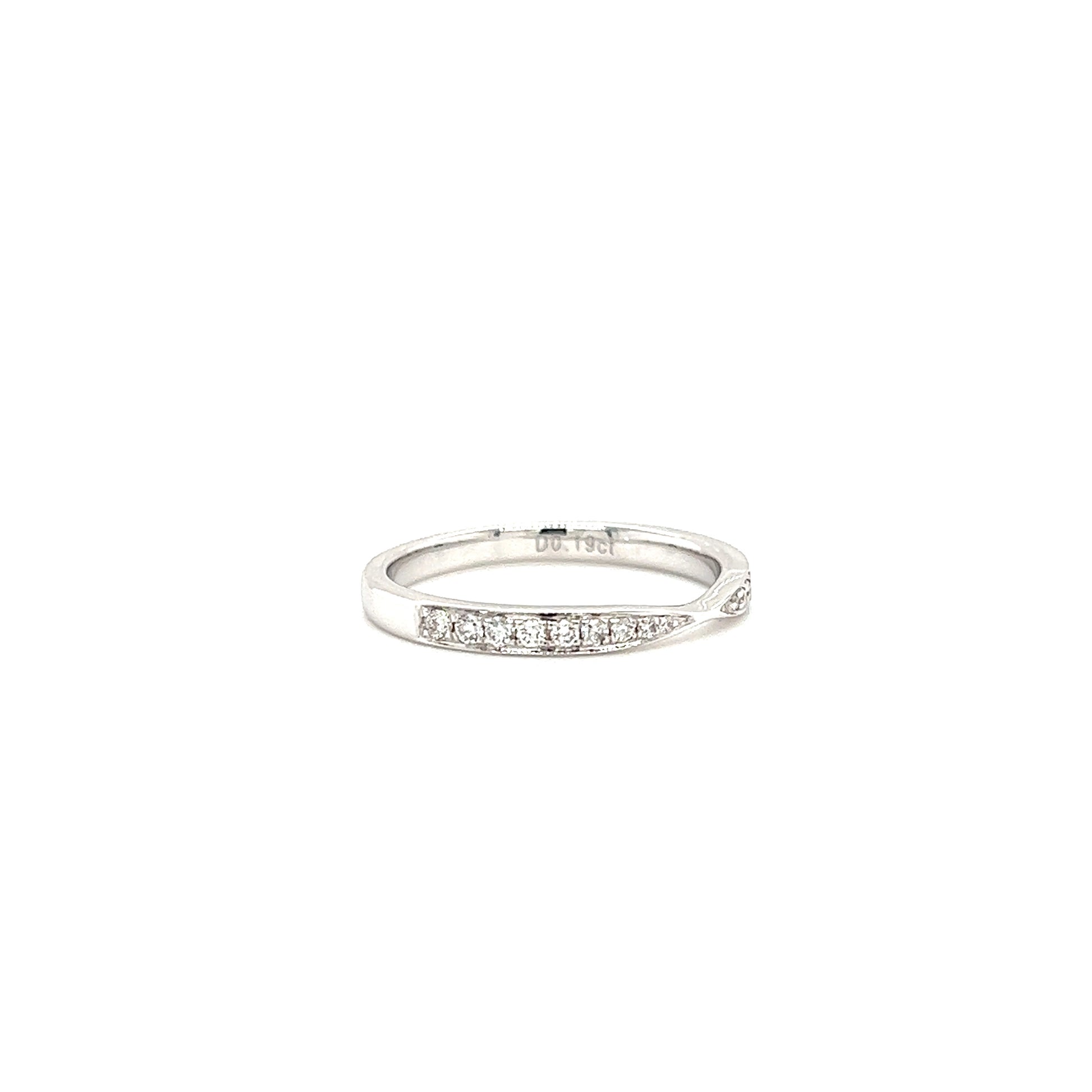 Diamond Ring with Eighteen Diamonds in 18K White Gold Left Side View