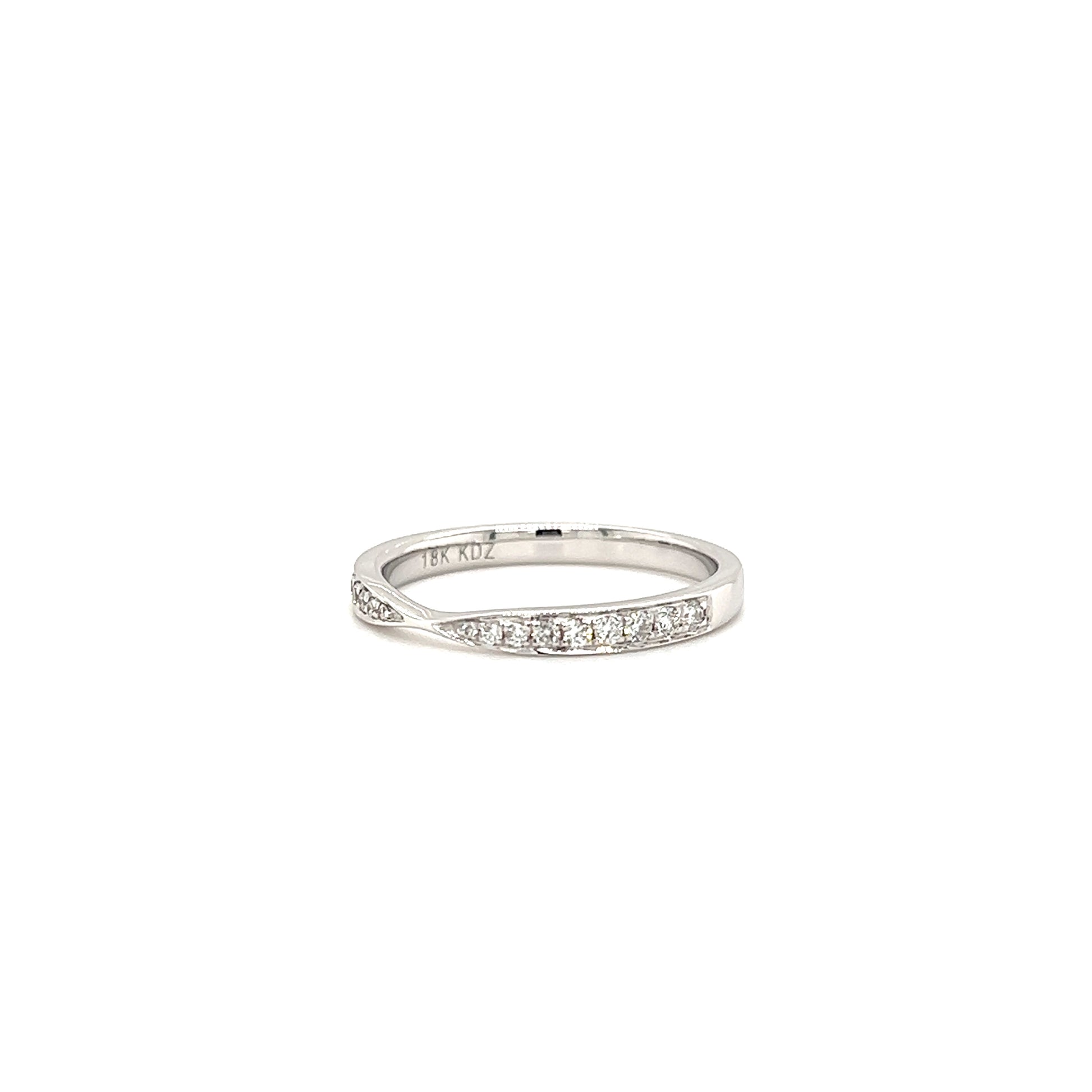 Diamond Ring with Eighteen Diamonds in 18K White Gold Right Side View