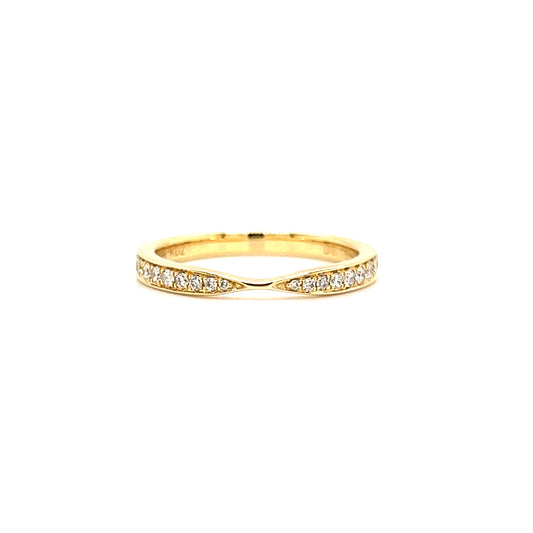 Diamond Ring with Eighteen Diamonds in 18K Yellow Gold Front View