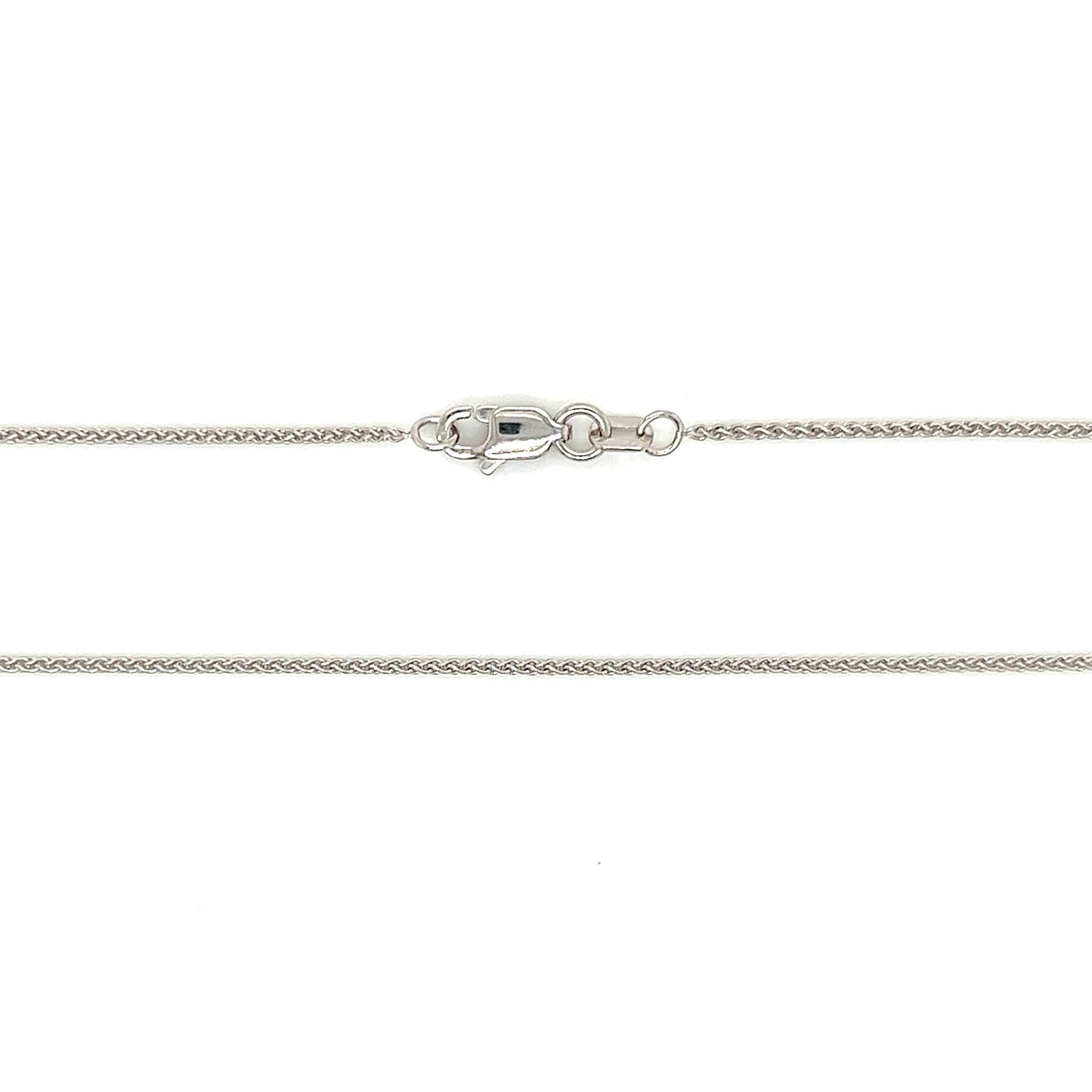Wheat Chain 1.05mm with 16in Length in 14K White Gold Chain and Clasp View