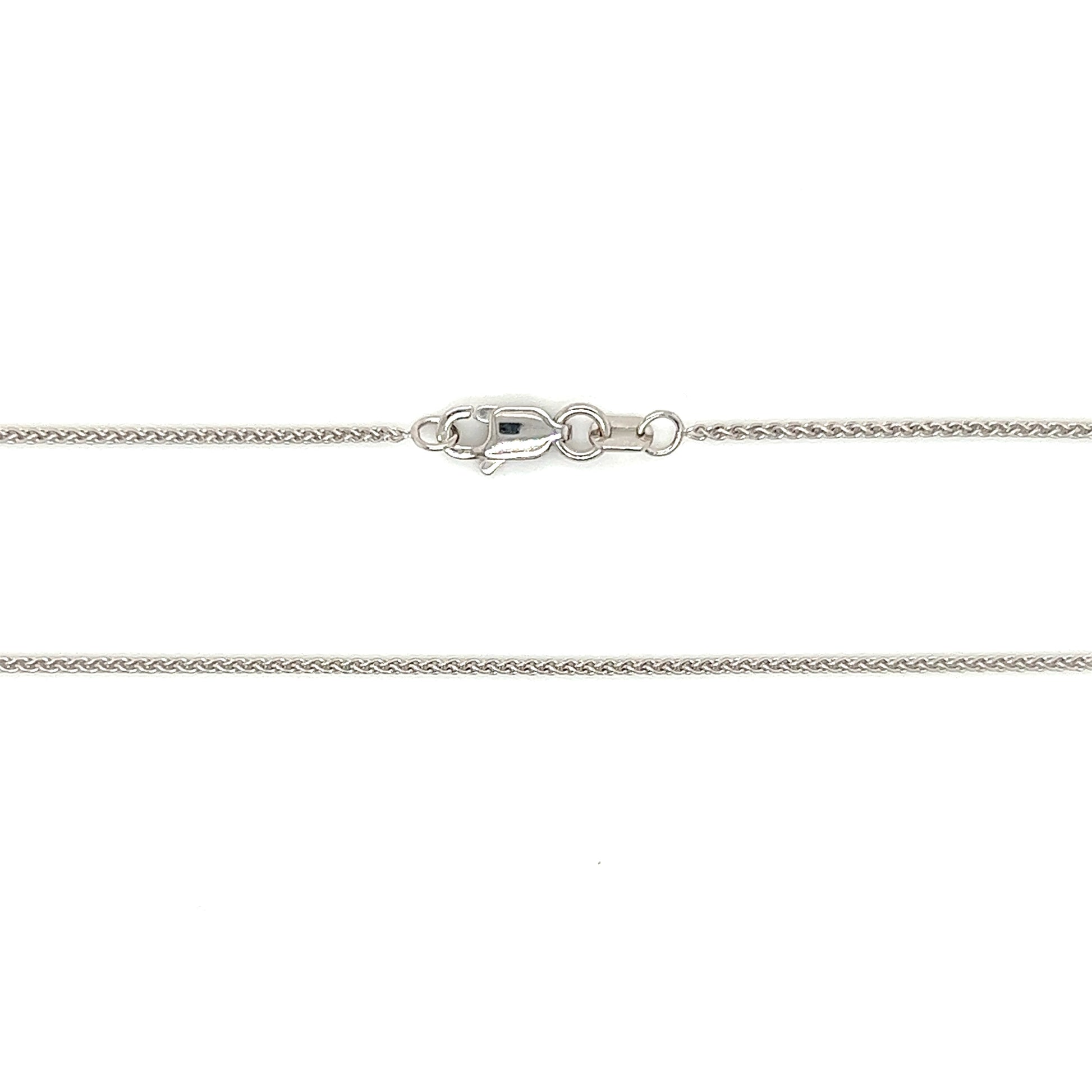 Wheat Chain 1.05mm with 16in Length in 14K White Gold Chain and Clasp View