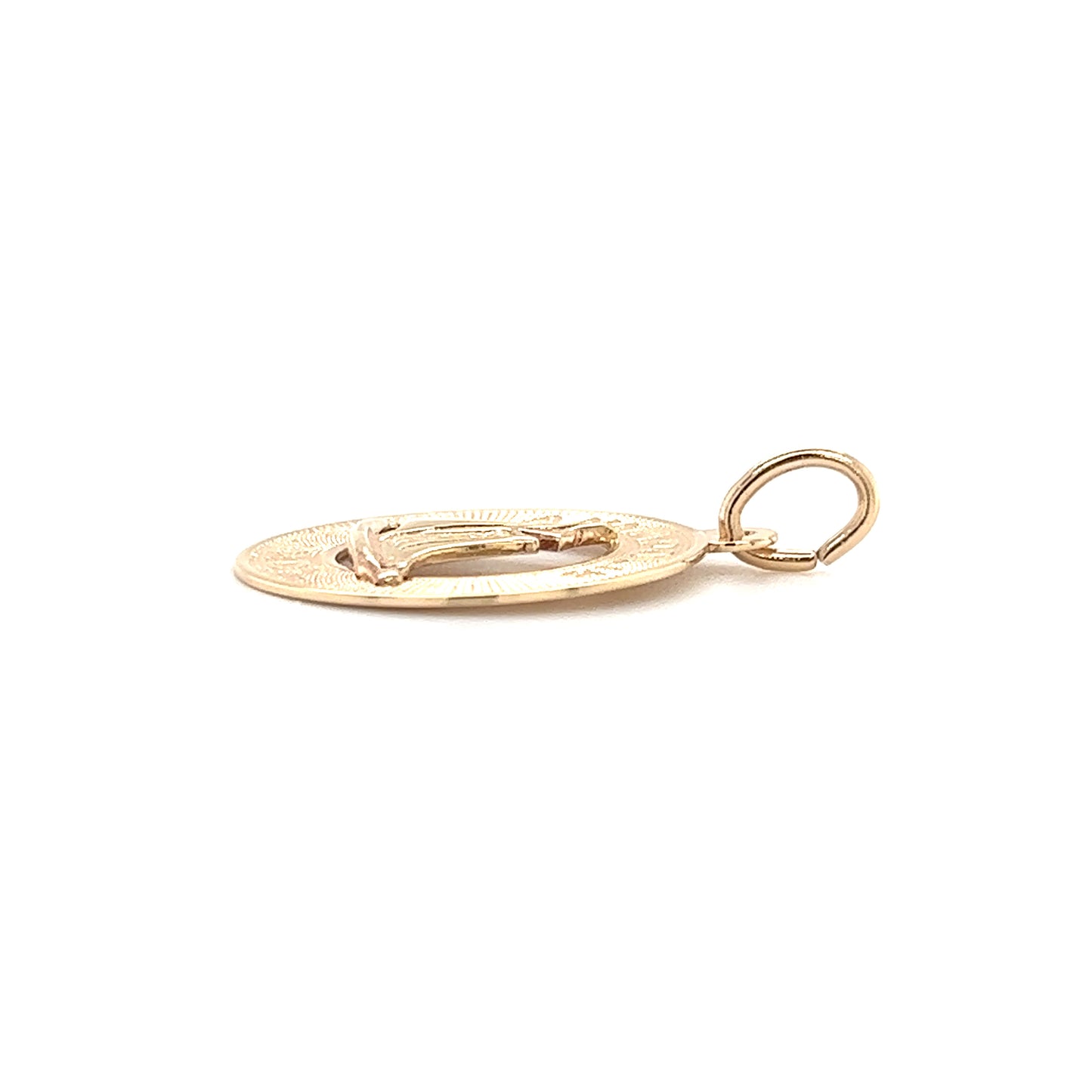Annapolis Sailboat Pendant in 10K Yellow Gold Front Flat View