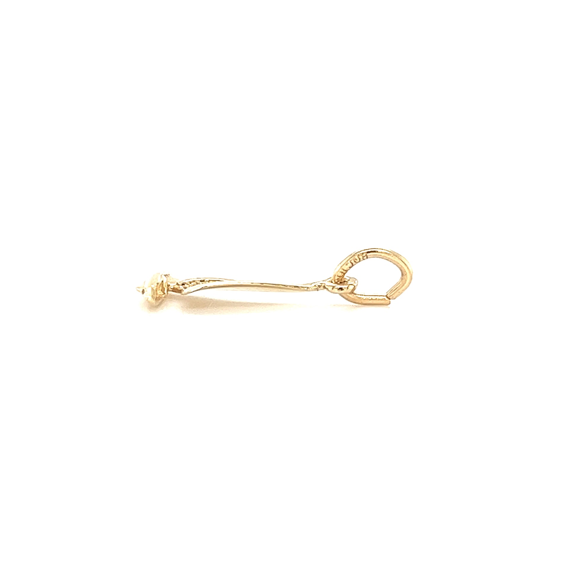 Small Sailboat Charm in 10K Yellow Gold Front Flat View