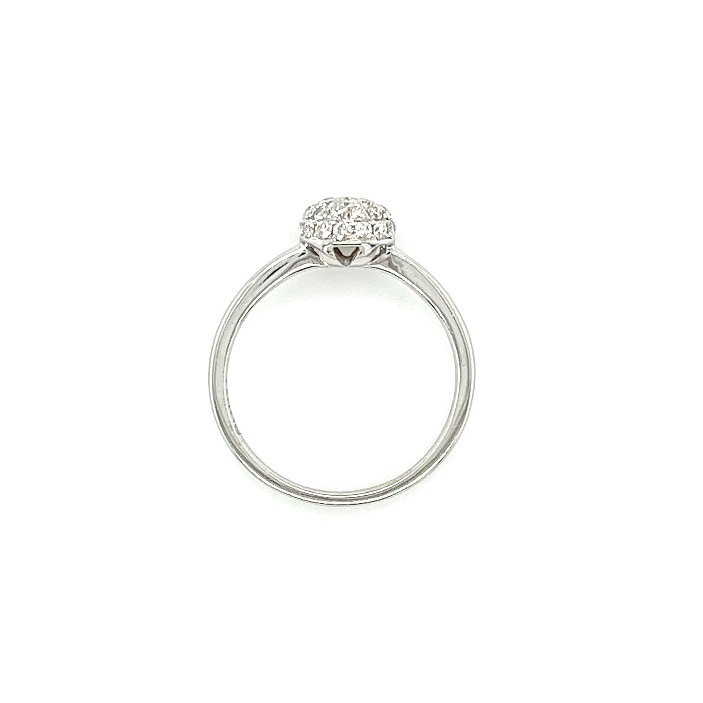 Diamond Dome Ring with 0.33ctw of Diamonds in 14K White Gold Top View