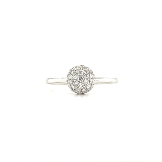 Diamond Dome Ring with 0.33ctw of Diamonds in 14K White Gold Front View