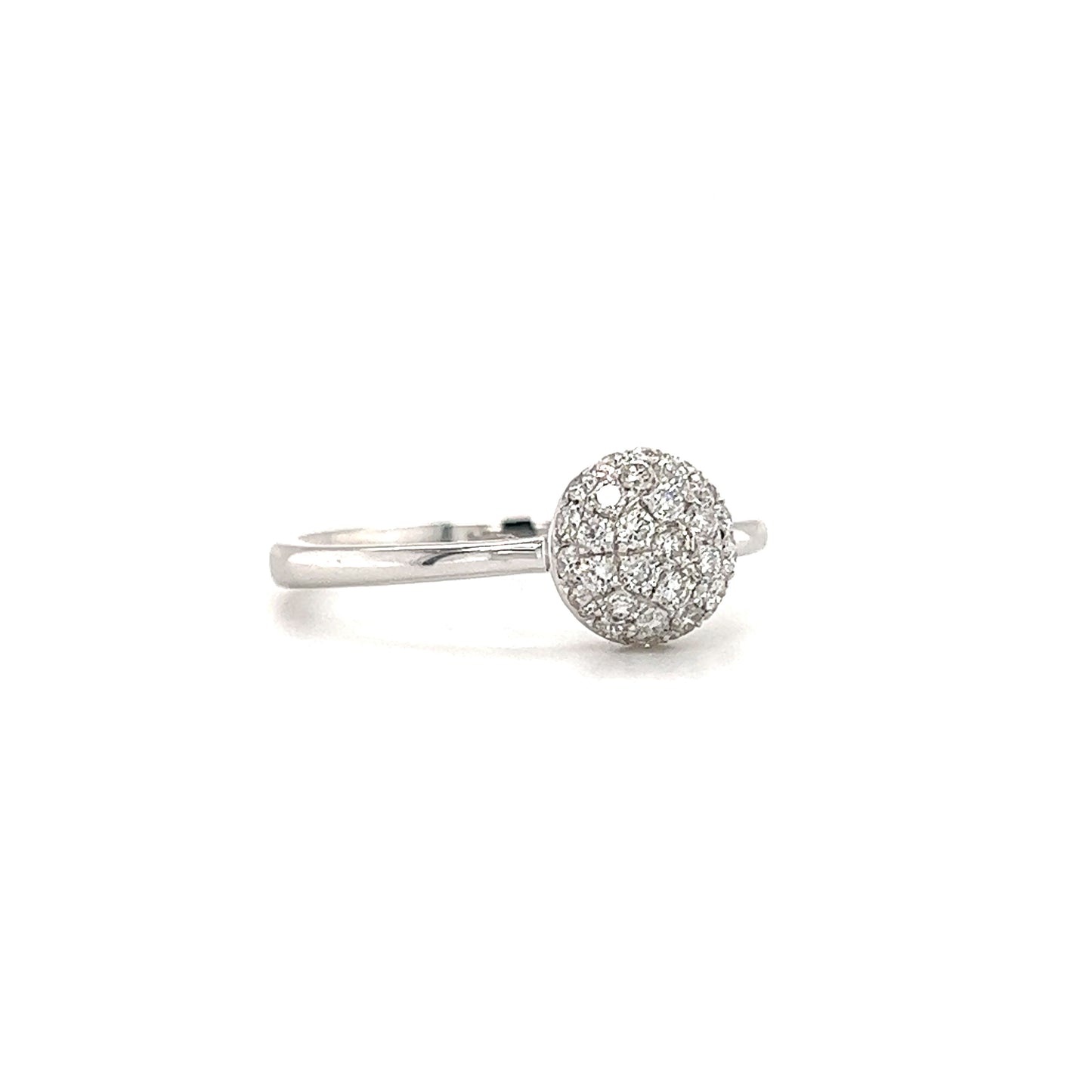Diamond Dome Ring with 0.33ctw of Diamonds in 14K White Gold Left Side View