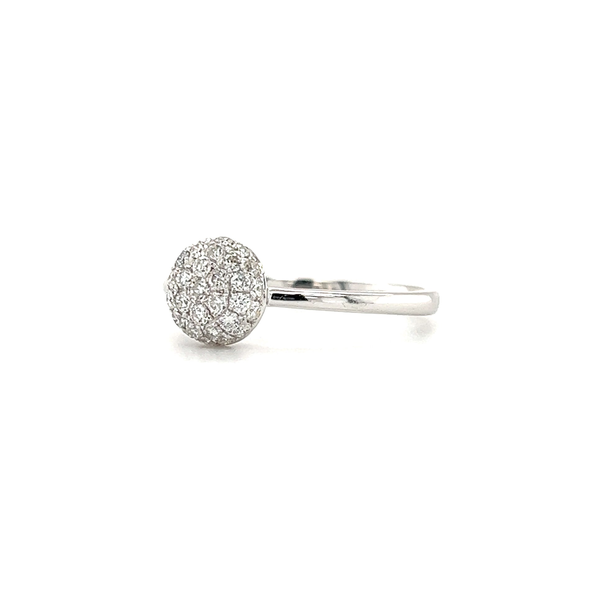 Diamond Dome Ring with 0.33ctw of Diamonds in 14K White Gold Right Side View