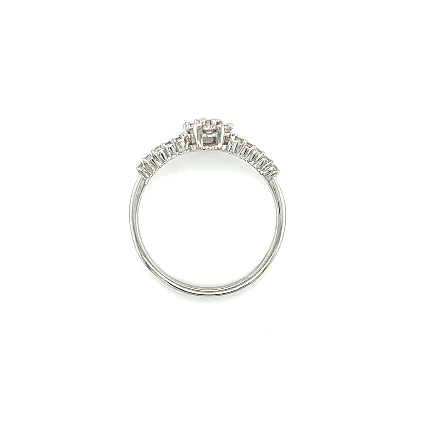 Floral Diamond Ring with 0.36ctw of Diamonds in 14K White Gold Top View