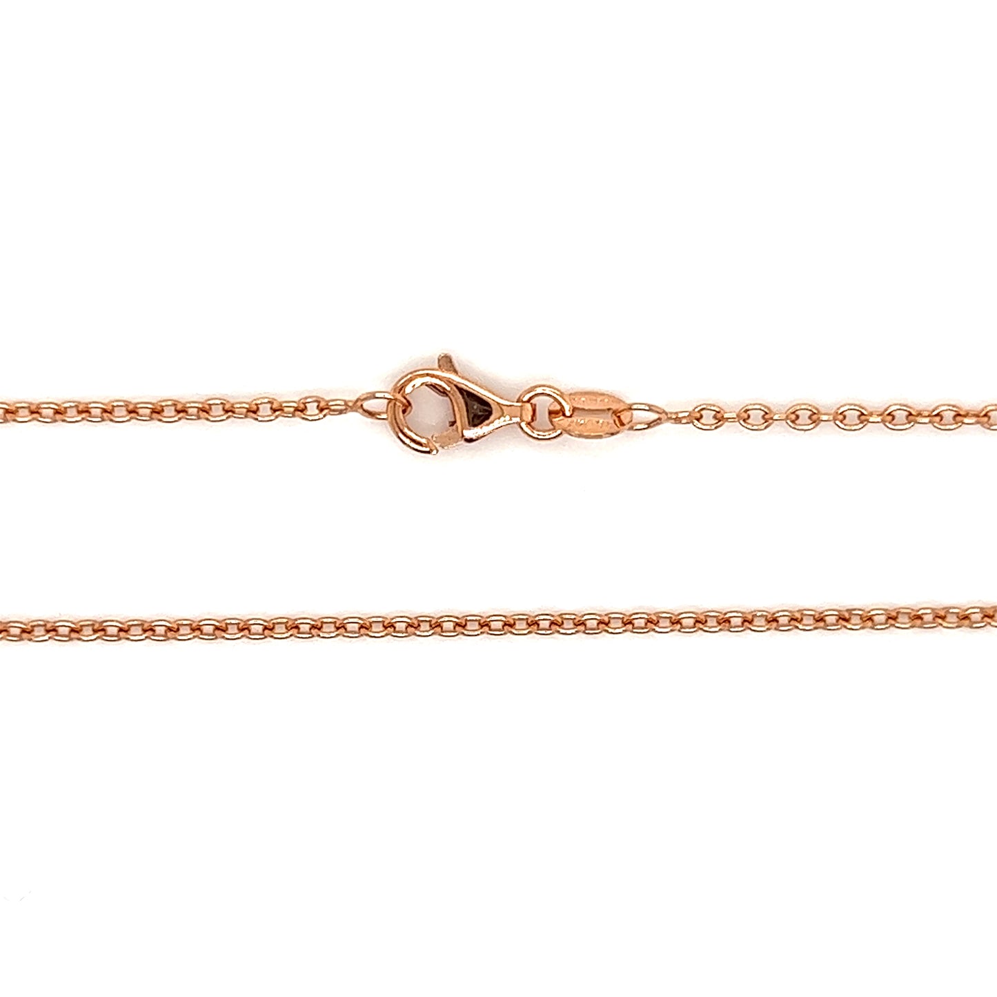 Cable Chain 1.5mm with Adjustable Length in 14K Rose Gold Chain and Lobster Clasp View