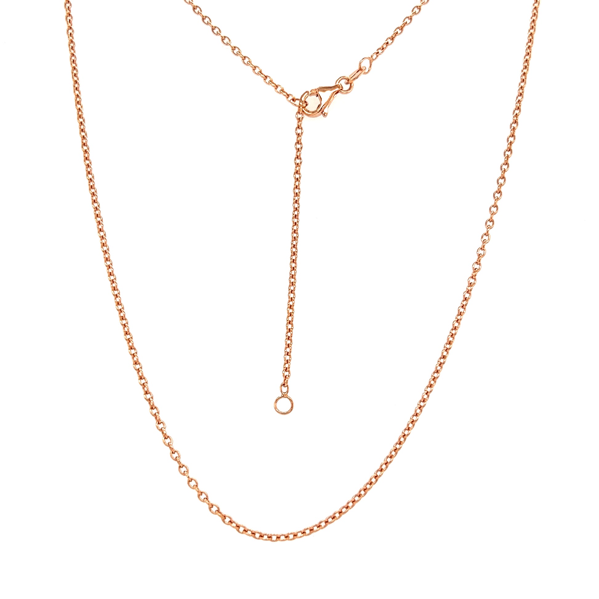 Cable Chain 1.5mm with Adjustable Length in 14K Rose Gold Adjustable Length View