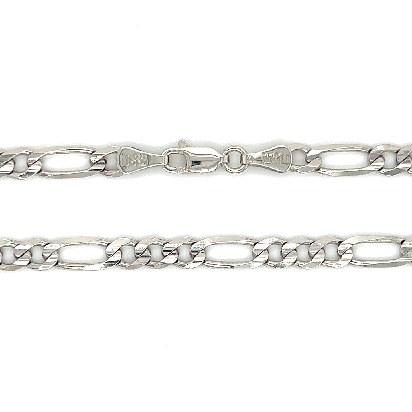 Figaro Chain 4.75mm with 20in of Length in Sterling Silver Chain and Clasp View