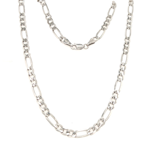 Figaro Chain 4.75mm with 20in of Length in Sterling Silver Full Chain View