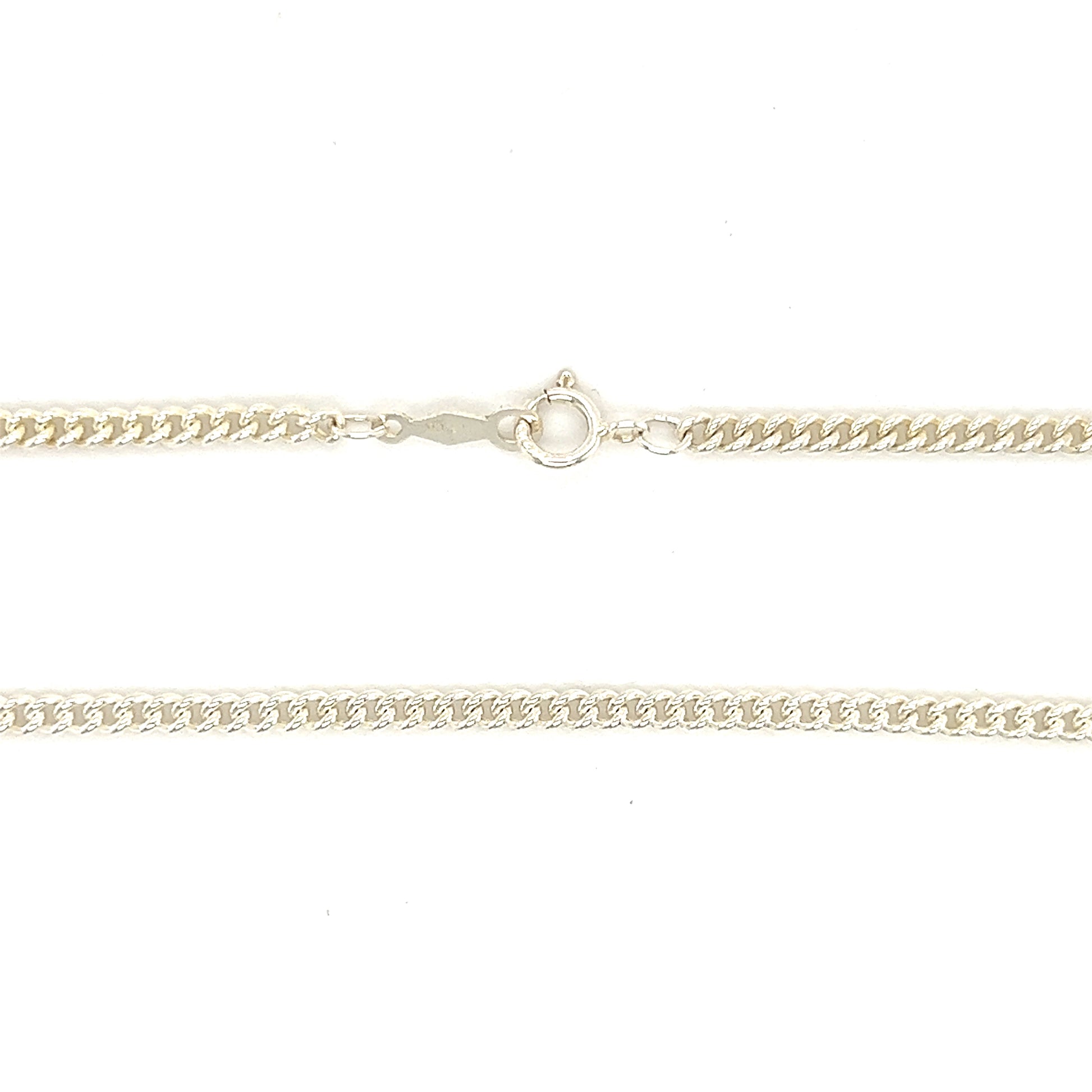 Curb 2.25mm Chain in Sterling Silver Chain and Clasp View