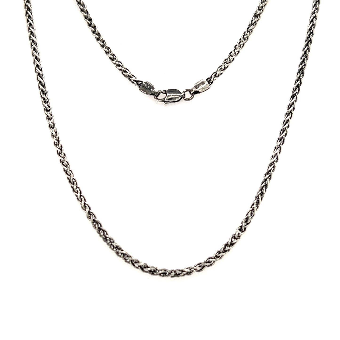 Oxidized Wheat 2.25mm Chain with 20in of Length in Sterling Silver Full Chain View