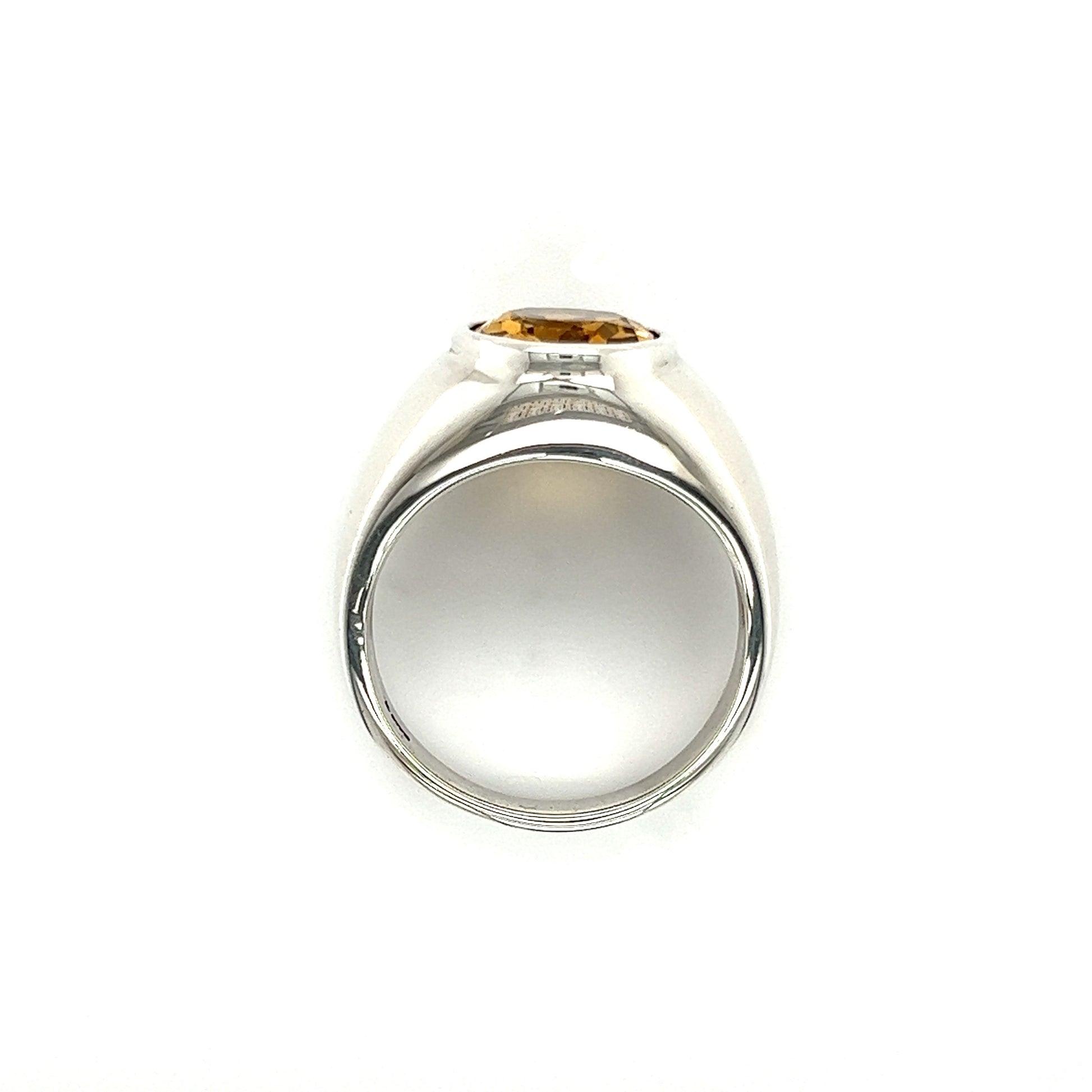 Oval Citrine Ring in Sterling Silver Top View