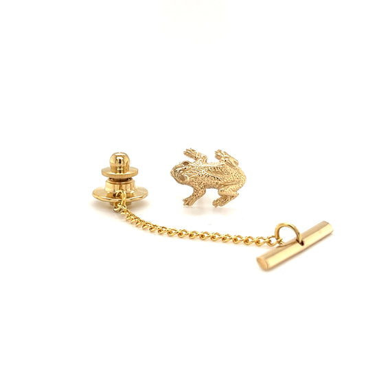 Frog Pin Tie Tack in 14K Yellow Gold Components View